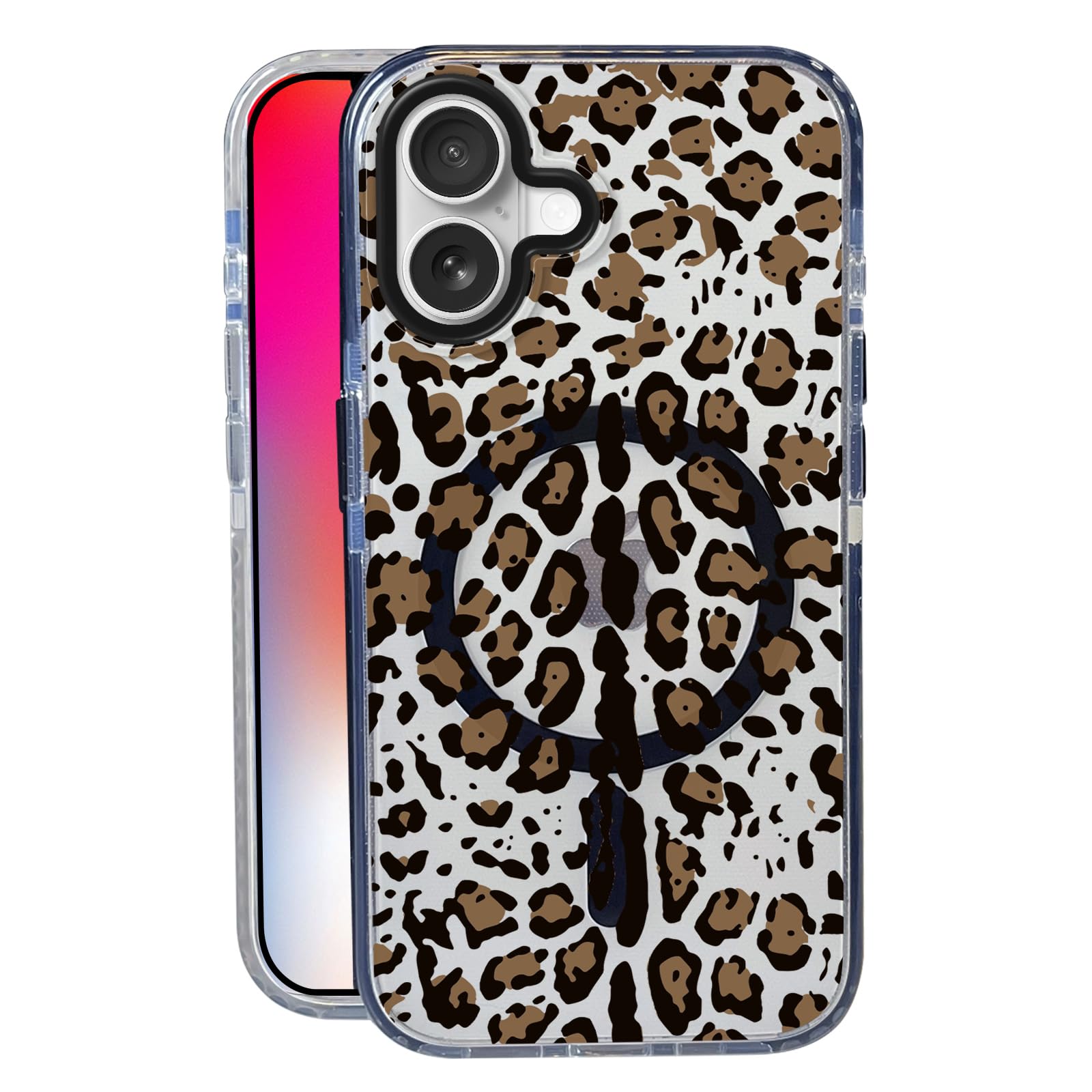 Nimeey Brown Leopard Print for iPhone 17 Case,MagSafe Compatible,Matte Soft Slim Shockproof Cover,Anti-Fingerprint,Anti-Yellowin