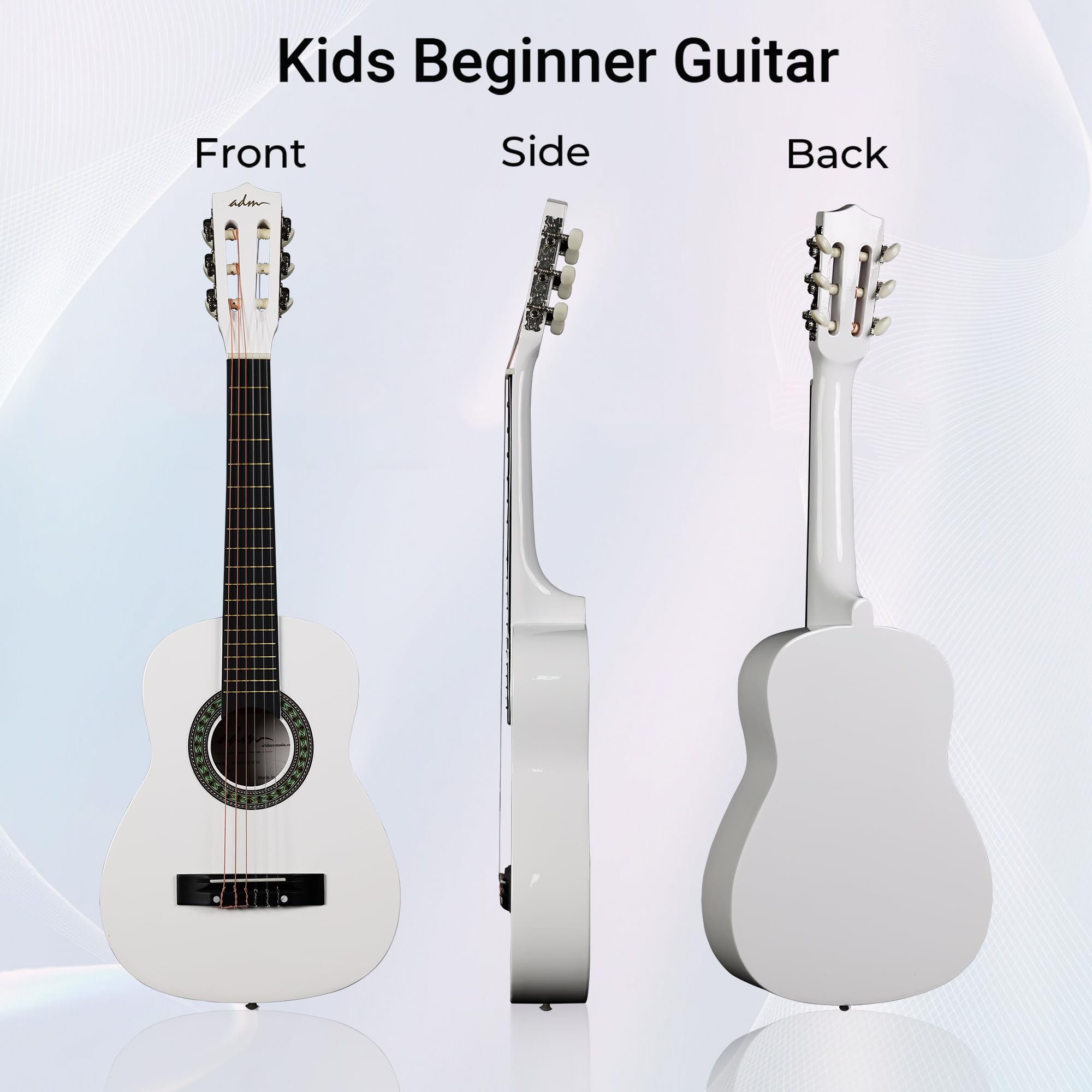 Adm Beginner Acoustic Classical Guitar Nylon Strings Wooden Guitar Bundle Kit For Kid Boy Girl Student Youth Guitarra Online Les