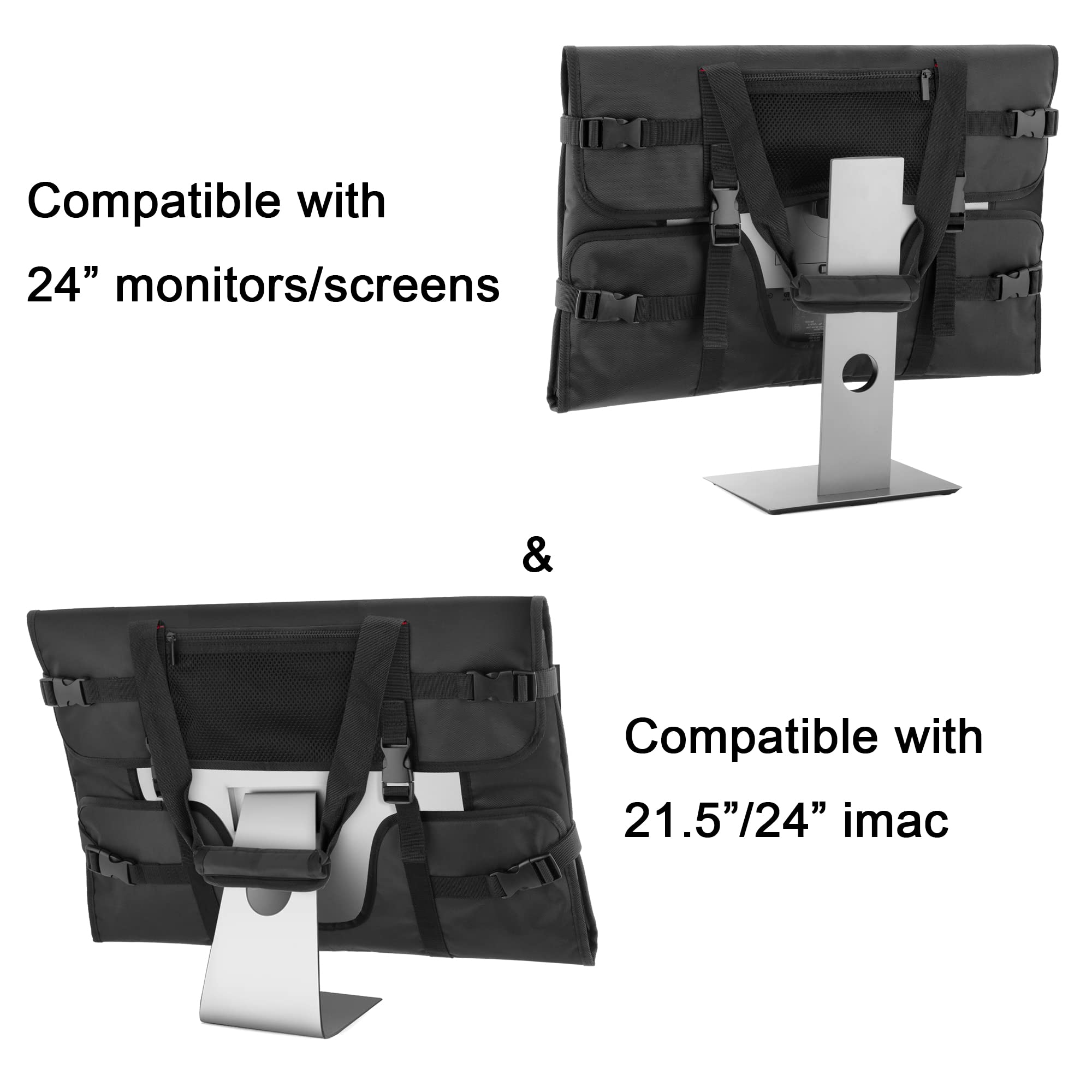 Trunab Carrying Case For 24'' Monitors/Lcd Screens Compatible With Imac 21.5''/24'', Protective Monitor Travel Bag With Padded V