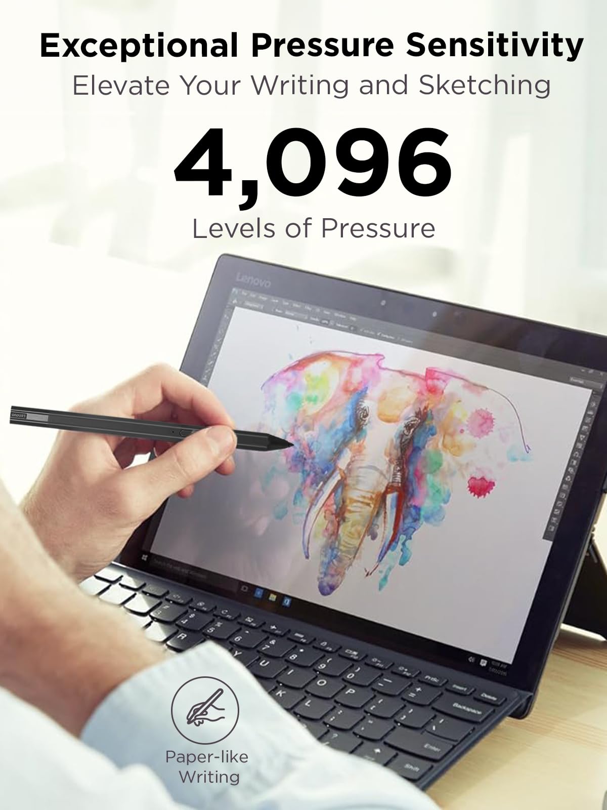 Lenovo Precision Pen 2 (Laptop) - Usb-C Charging - Tilt Recognition - Pen Is Only Compatible With Certain Devices, Iron Grey