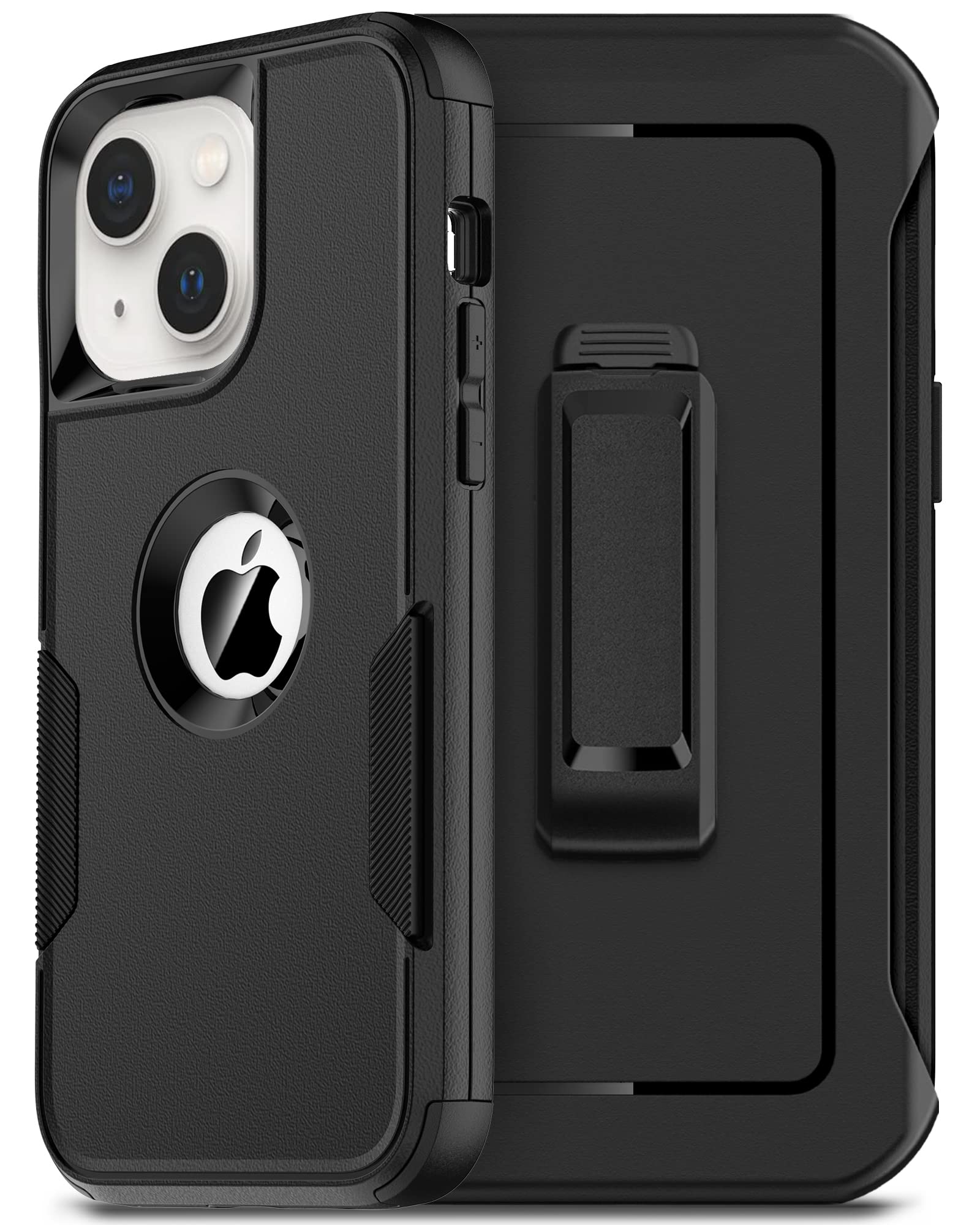 Ronshieh Defender Case For Iphone 14 With Holster Belt Clip: [2Pcs Screen Protectors + Camera Lens Protector] Heavy Duty Protect