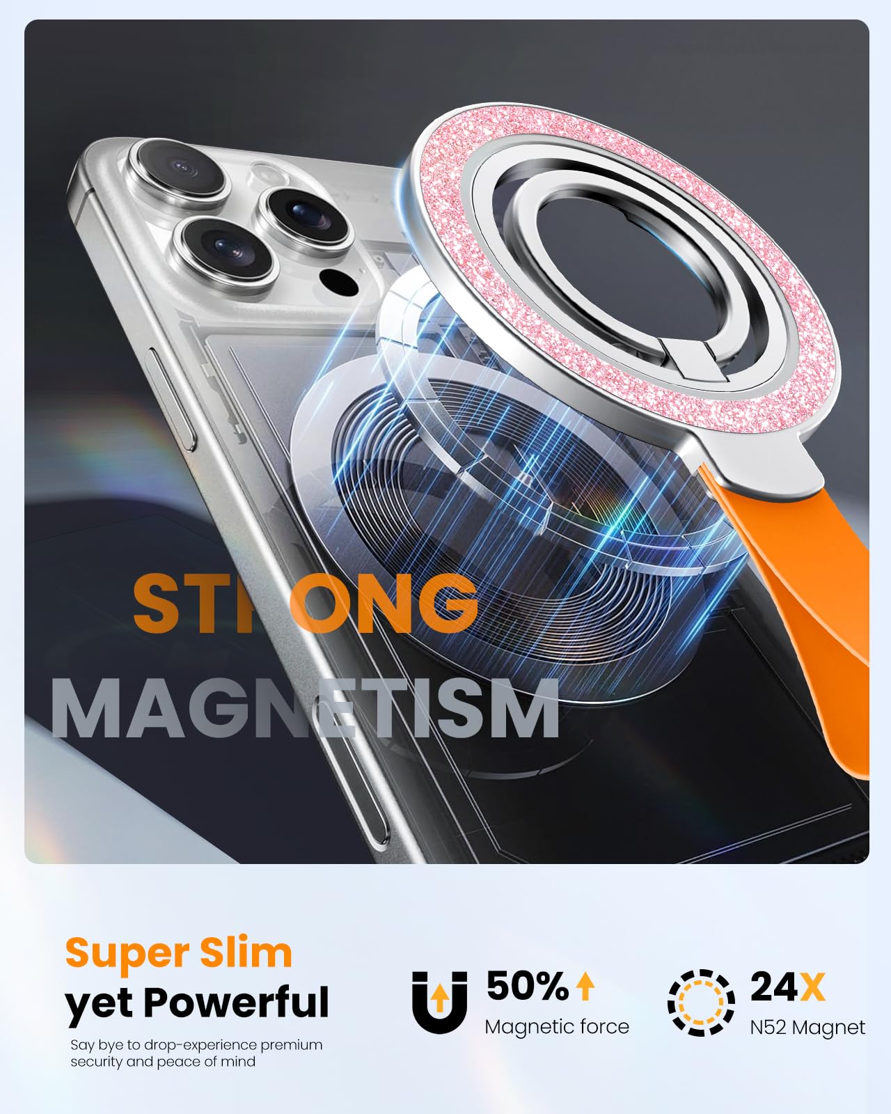 Toycamp Phone Grip Ring Holder Stand Compatible With Magsafe - Magnetic Phone Accessories Grip For Iphone 16 Pro Max/16 Pro/16/1