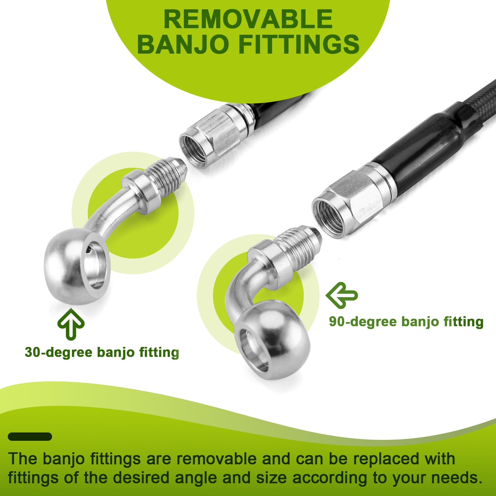 Mofun 48 Extended Length Hydraulic Front Brake Line Kit Non-Abs Stainless Steel Compatible With Harley Sportster Xl883 N/L, Xl12