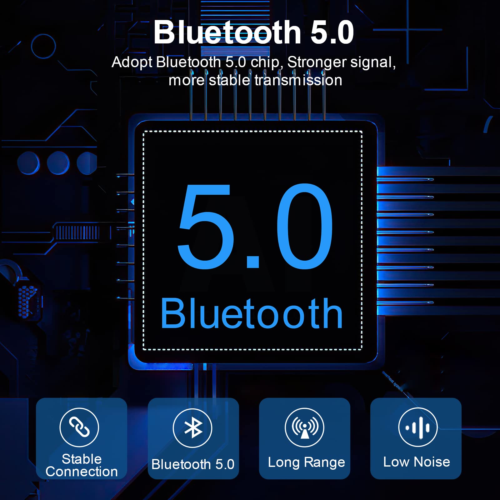 Jxtz Bluetooth Transmitter Receiver With Lcd Screen, 2 In 1 Noise Cancelling Bluetooth Aux Adapter For Car, 3.5Mm Wireless Audio