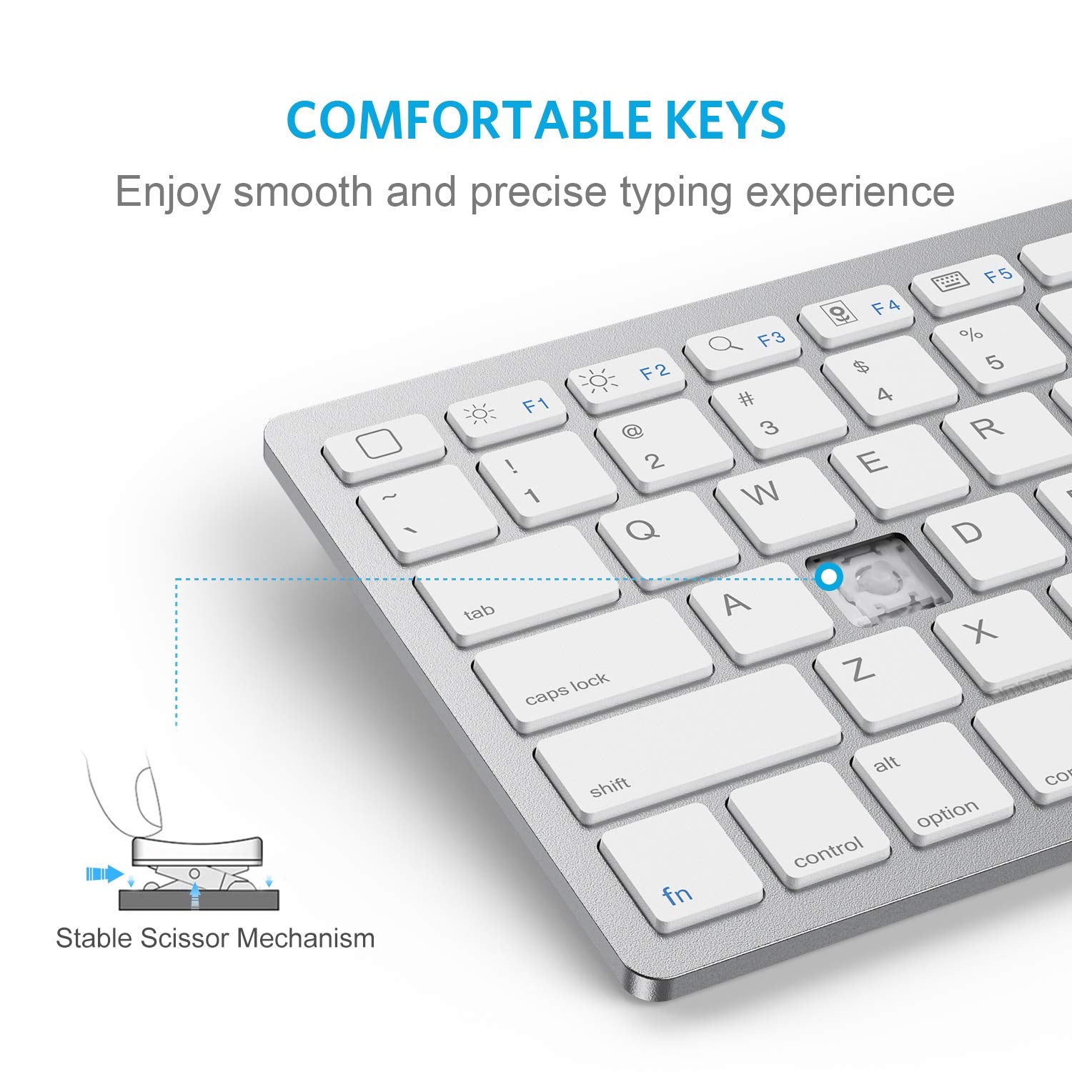 Omoton Bluetooth Keyboard For Ipad 10Th Generation, Ipad 10.2 (9Th/8Th/7Th), Ipad Pro 13/12.9/11 Inch, Ipad Air 13/11 Inch, Ipad Air 5Th/4Th Gen, Ipad Mini And More Bluetooth Enabled Devices, White