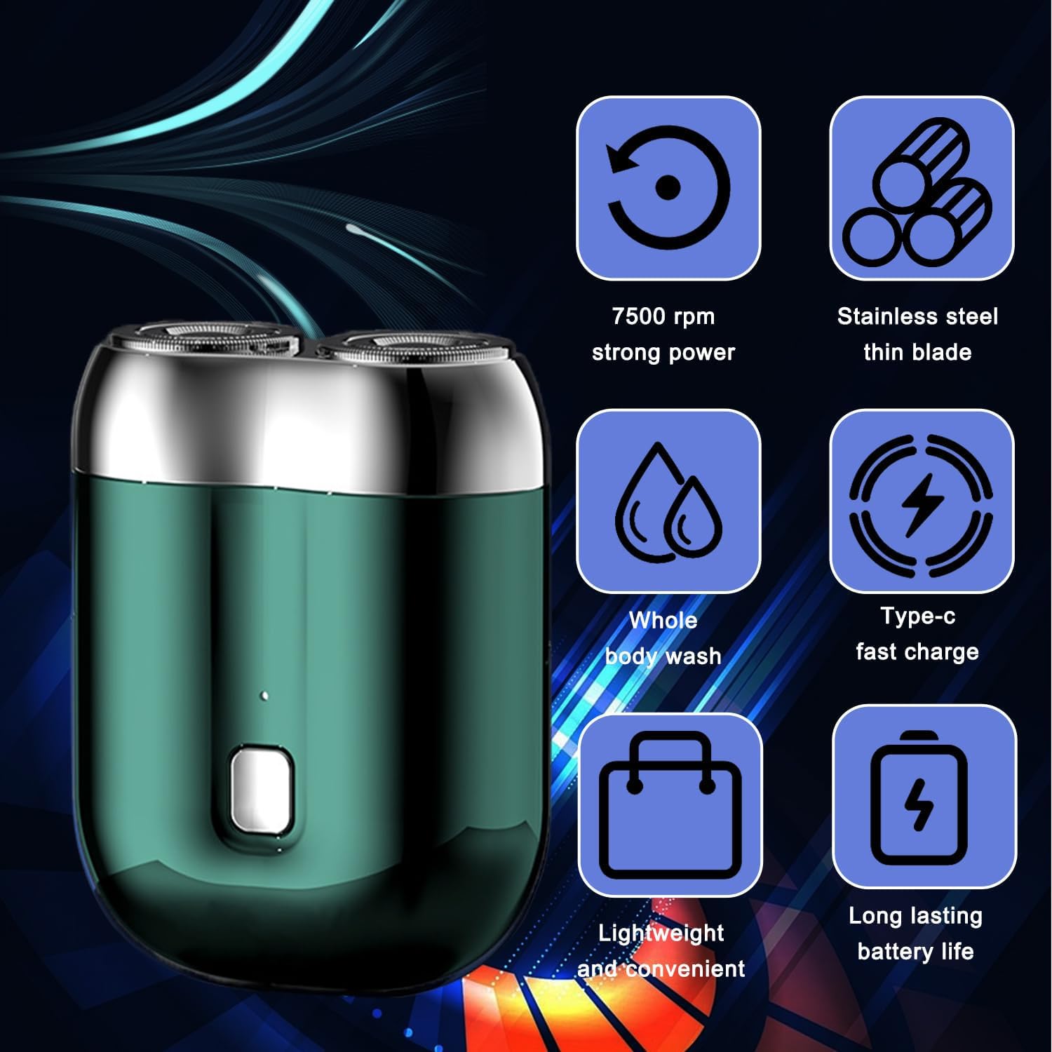 New Model Mini Dual Head Electric Shaver, 2025 New Upgrade Pocket Shaver Usb Mini Shavers For Men, Rechargeable Electric Mini Po