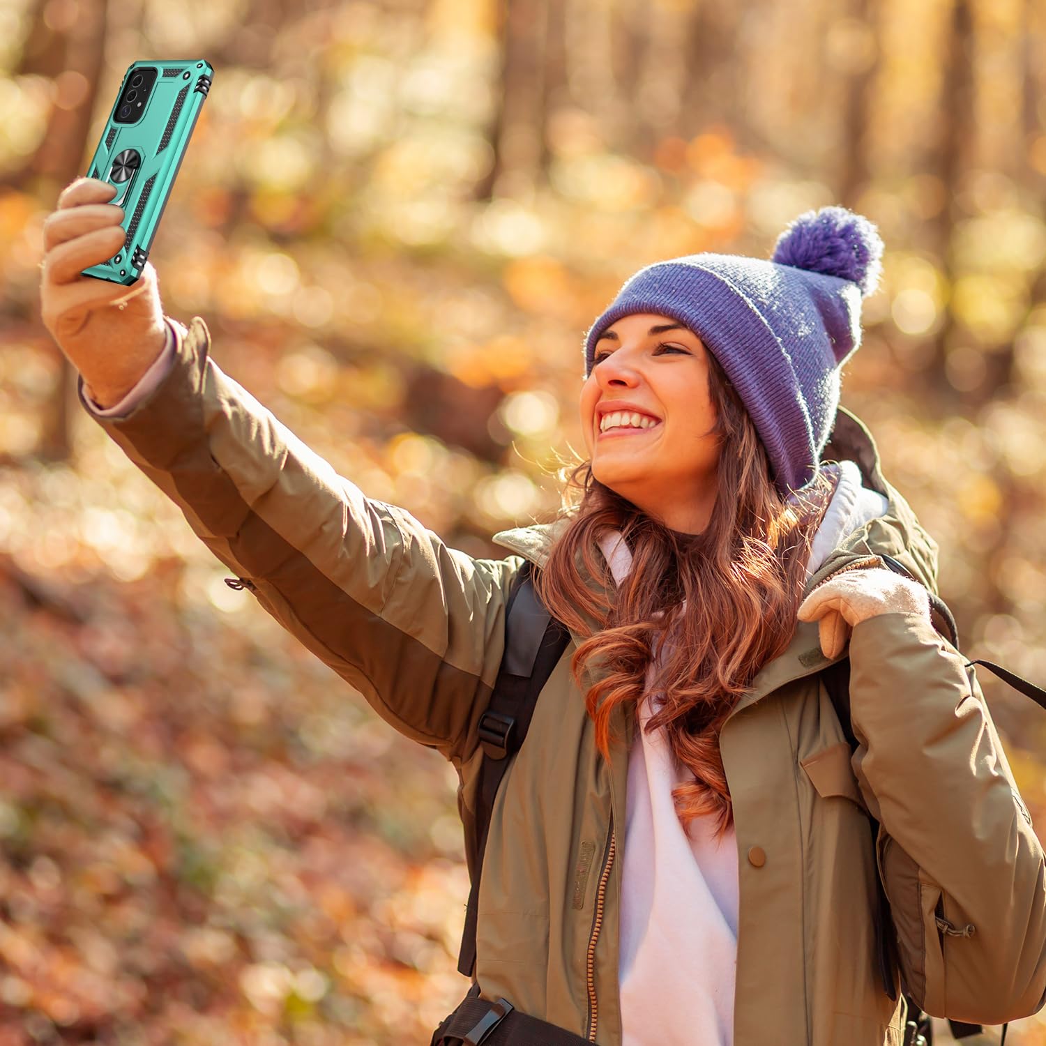 Lumarke For Galaxy A52 Case With Screen Protector,Pass 16Ft. Drop Tested Military Grade Protective Phone Cover With Magnetic Rin