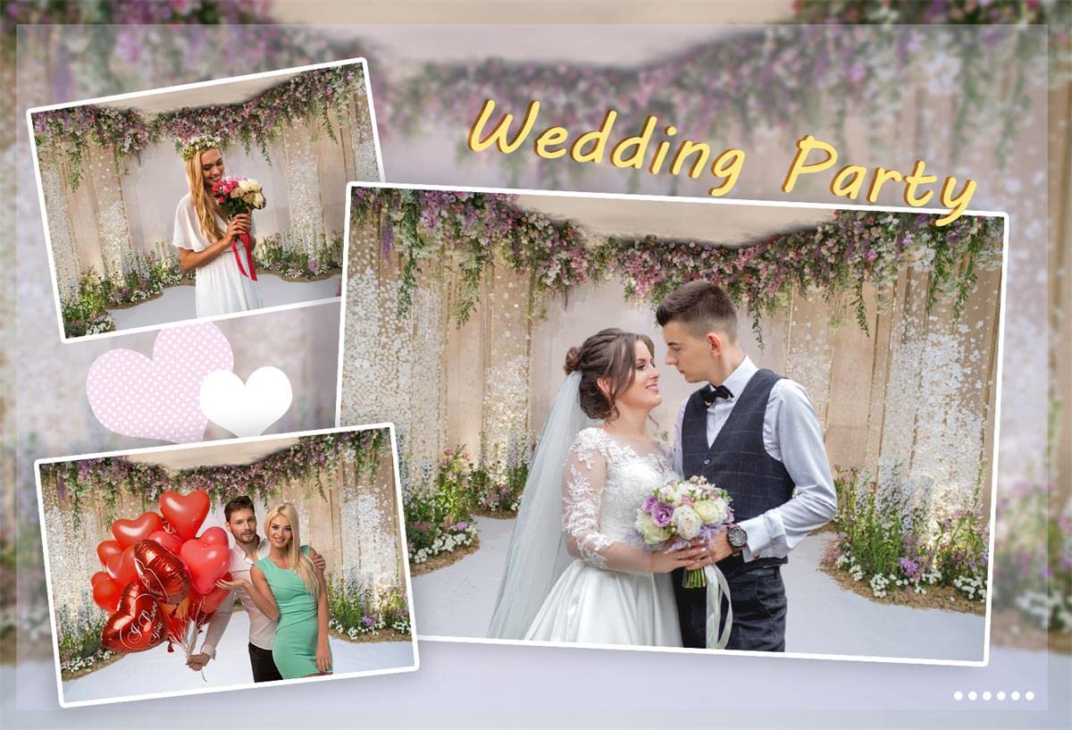 Aofoto 10X10Ft Wedding Backdrop Romance Archway Bridal Shower Flowers Wall Curtain Cradle Ceremony Banner Background For Photogr