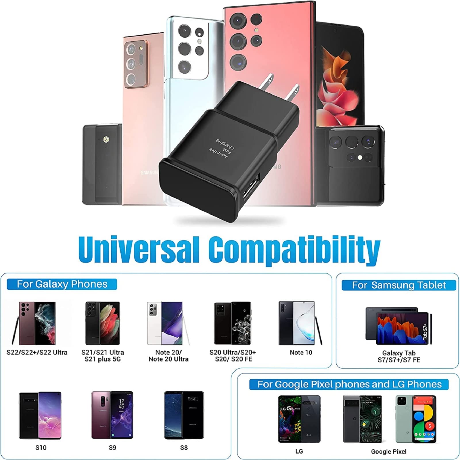 Samsung Fast Charger With Usb Type C Cable Compatible Samsung Galaxy S23 Ultra/S23/S23+/S22/S22 Ultra/S22+/S21/S21 Ultra/S21+/S2