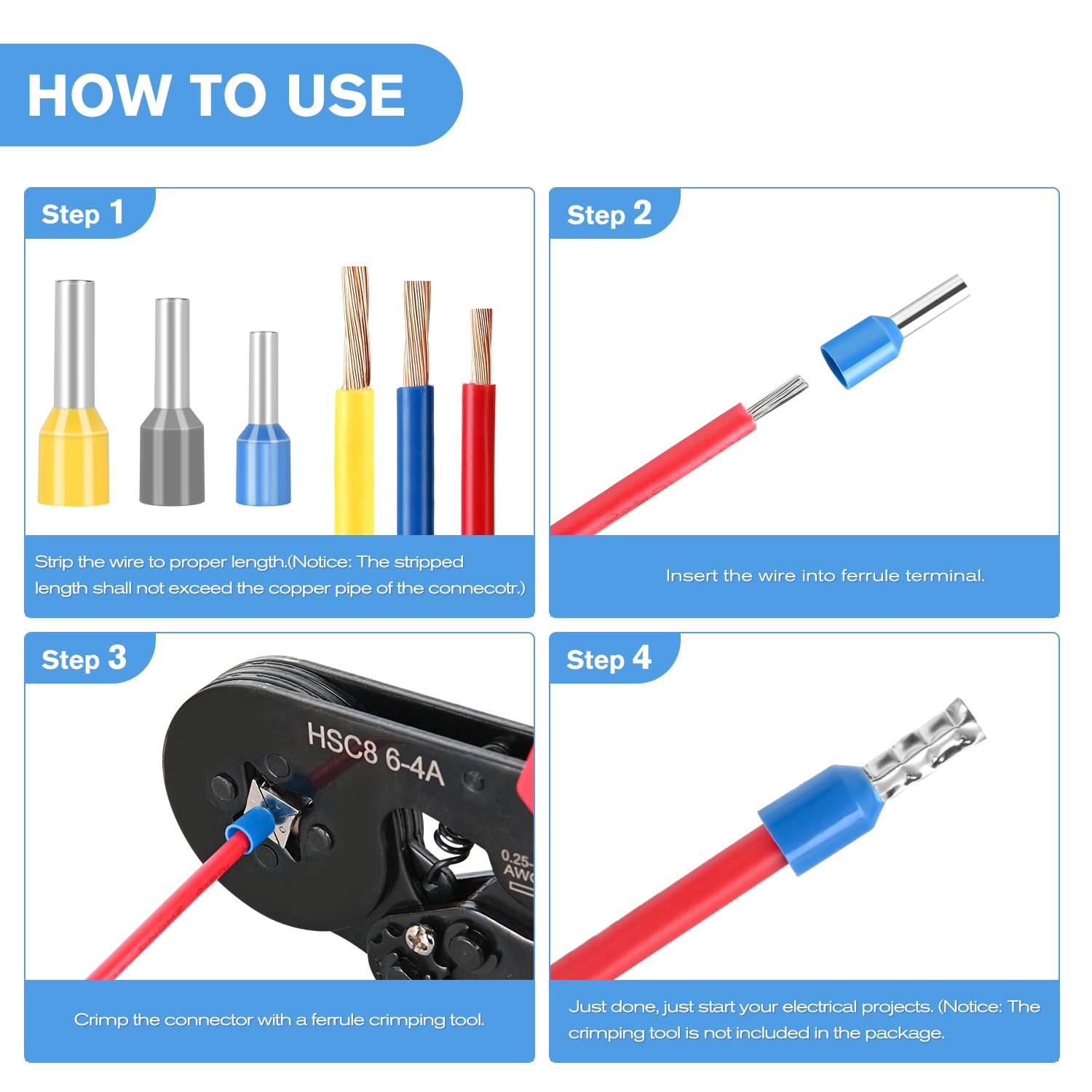 Nilight 1900Pcs Wire Ferrule Terminals Kit Awg 22 20 18 16 14 12 10 Gauge Wire Crimp Connectors Ferrule Nylon Insulated Pin Cord