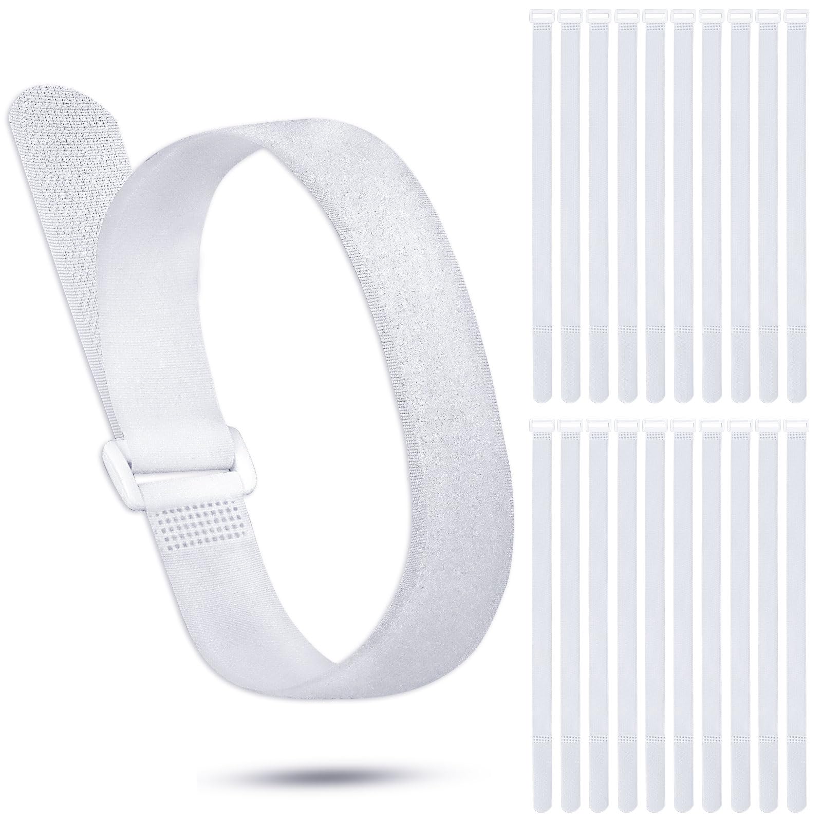 Kigeli Reusable Fastening Cable Straps And Cable Ties Set 1 X 20'' Adjustable Multi Purpose Hook And Loop Cord Ties To Keep Cord