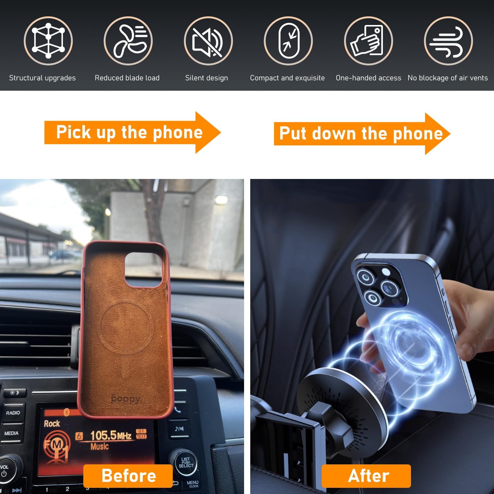 Apeser Compatible With Toyota Tundra Phone Holder 2007-2013 For Air Vent, 2Nd Gen Sequoia Mount, Magnetic Bracket Anti-Shake, 36