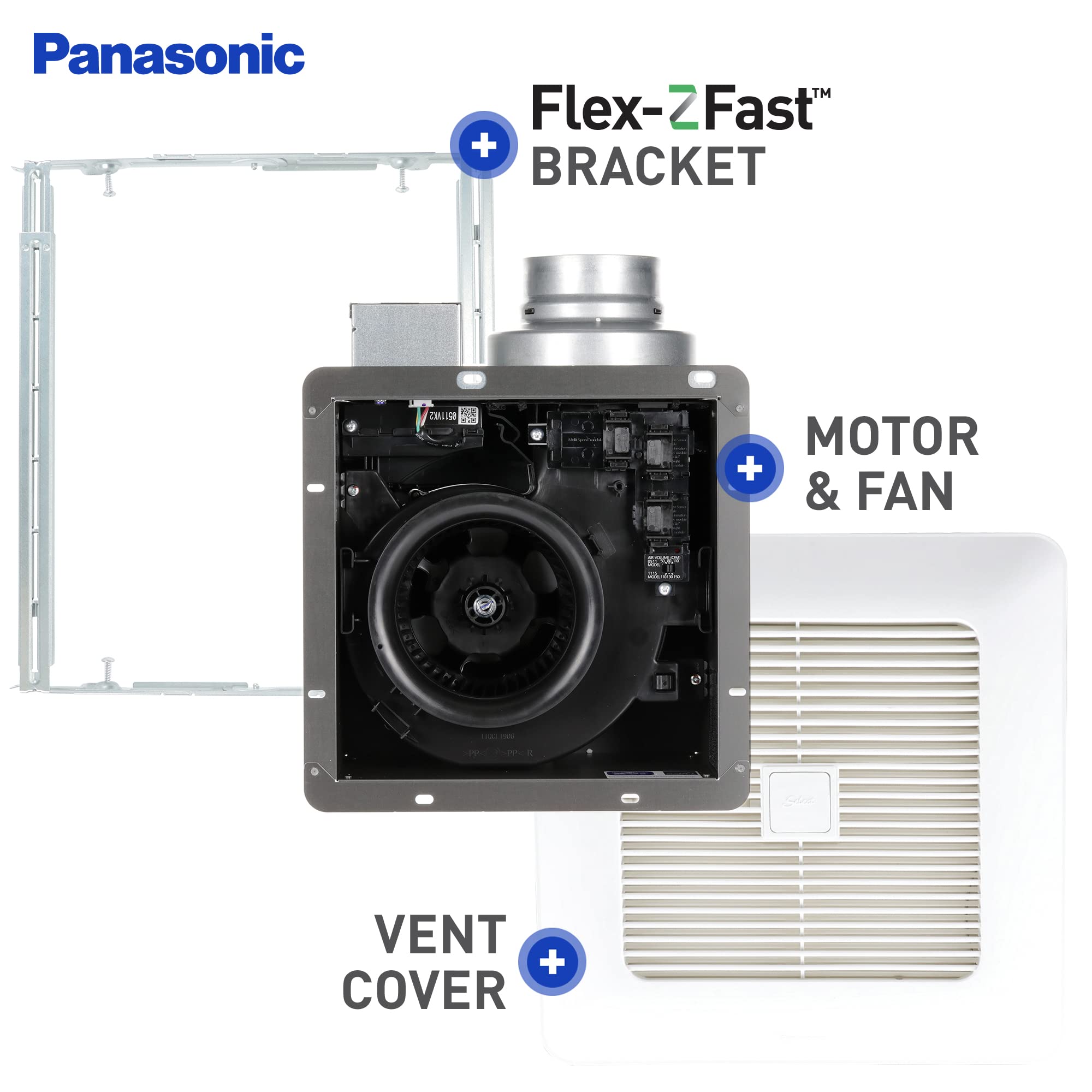 Panasonic Fv 0511Vks2 Whispergreen Select Ventilation Fan With Speed Controls, 50 80 110 Cfm, Quiet Energy Star Certified Fan