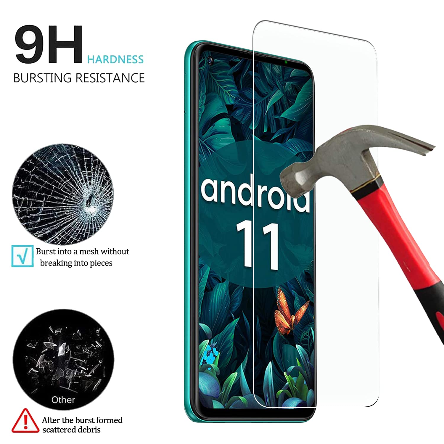 Kelolin [3 Pack] Screen Protector For Ulefone Note 11P (2021) Easy To Install, Anti Scratch, Anti Fingerprint, No Bubble, Hd Tem