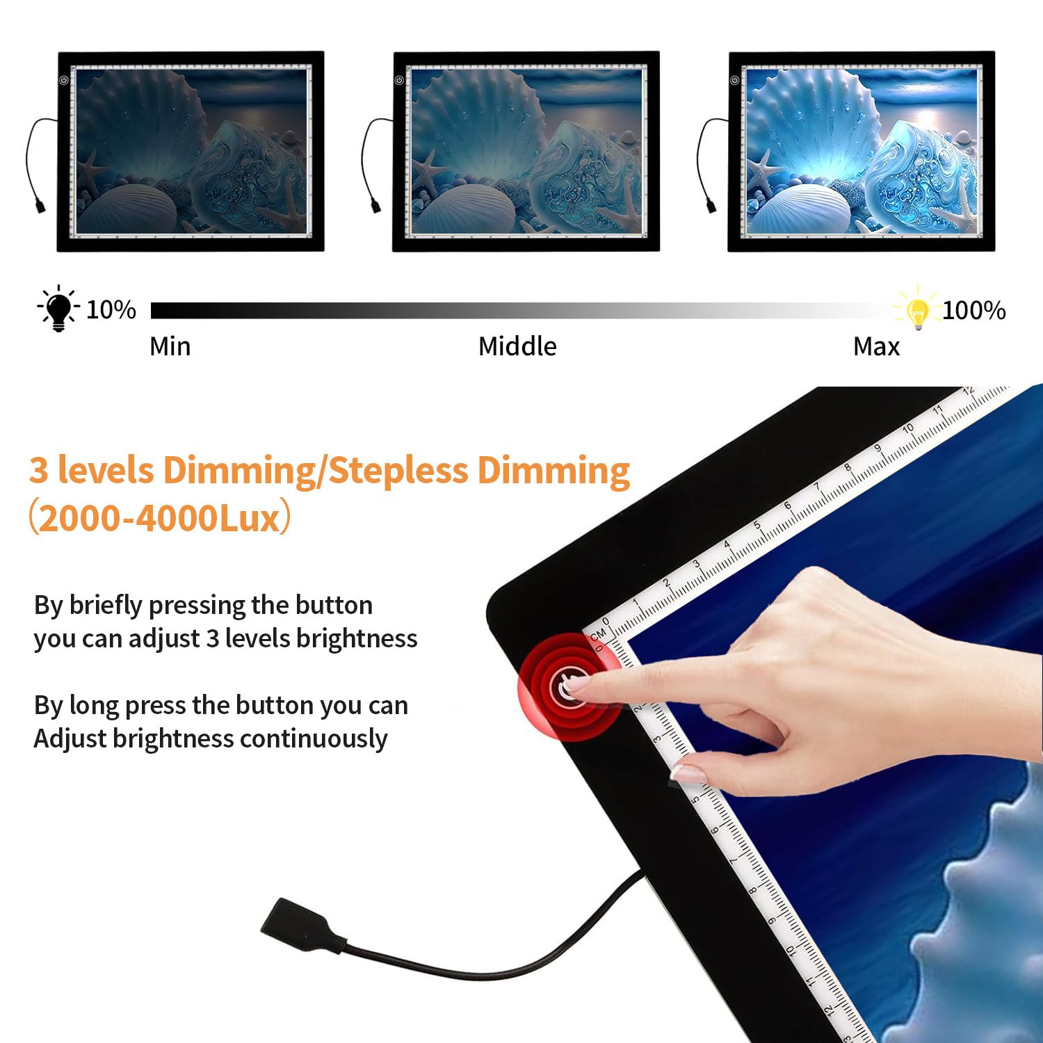 Zocelight A4 Light Pad For Diamond Art Kits For Adults,0.2'' Ultra Thin Light Board With Stand And Clip For Diamond Painting Acc