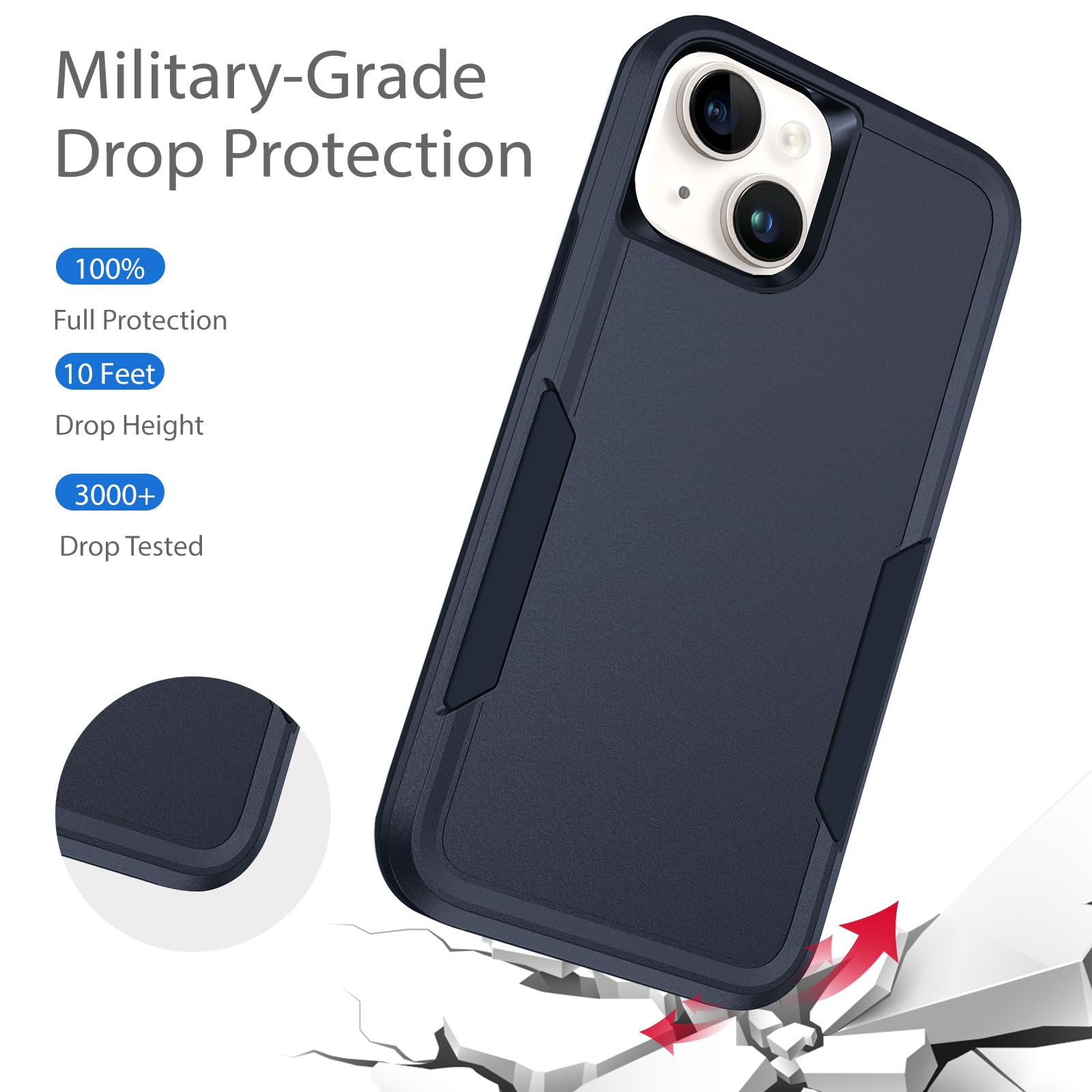 Hsefo Compatible With Iphone 14 Case, Heavy Duty Protection Shockproof Dropproof Dustproof Anti Scratch Phone Case Cover Protect