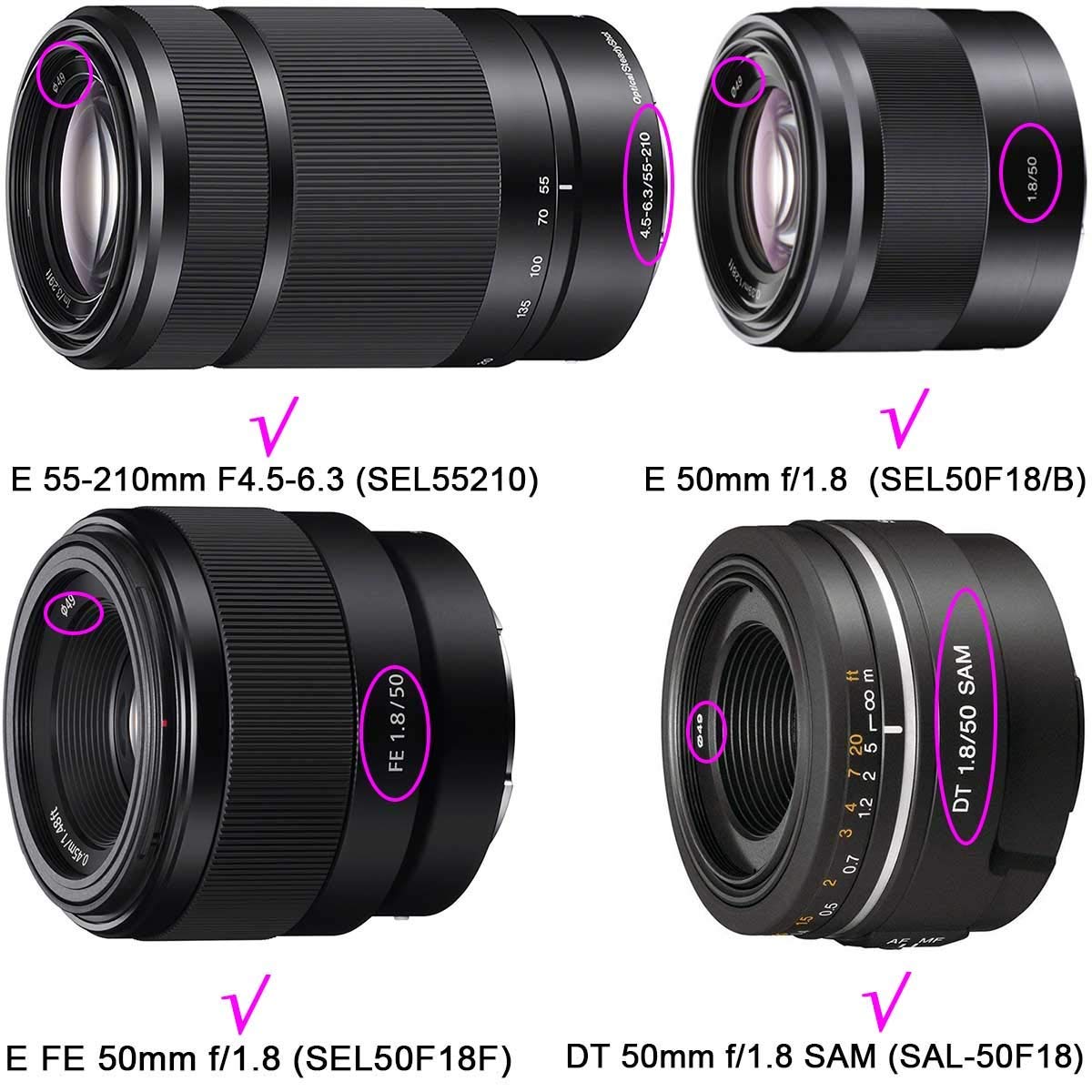 Ulbter 49Mm Lens Cap Cover With Keeper For Sony E Mount Fe 50Mm F/1.8, E 55 210Mm F/4.5 6.3, E 35Mm F/1.8, E 20Mm F/2.8 Lens