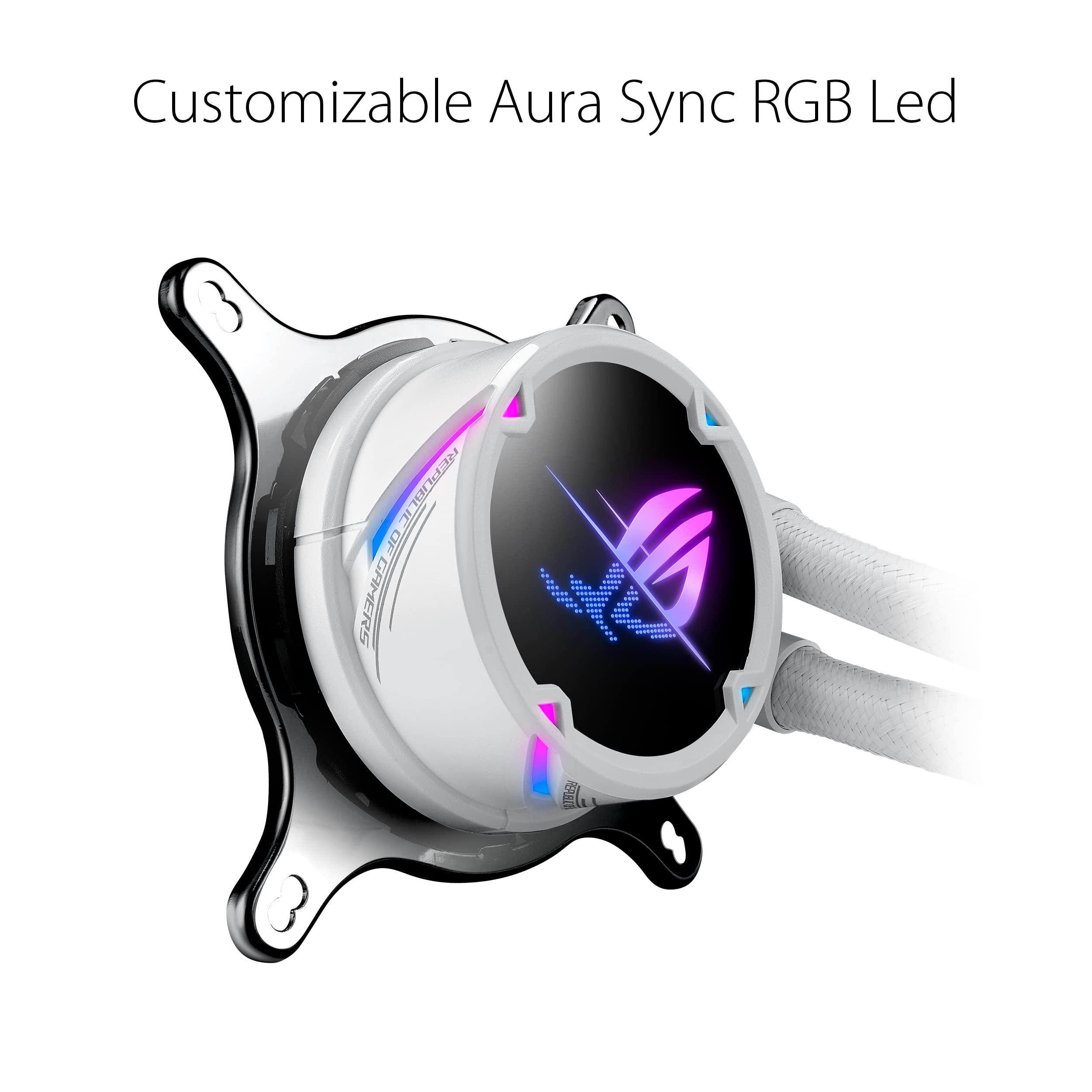 Asus Rog Strix Lc Ii 360 Argb White Edition All In One Aio Liquid Cpu Cooler 360Mm Radiator, Intel Lga1700, 115X/2066 And Amd Am