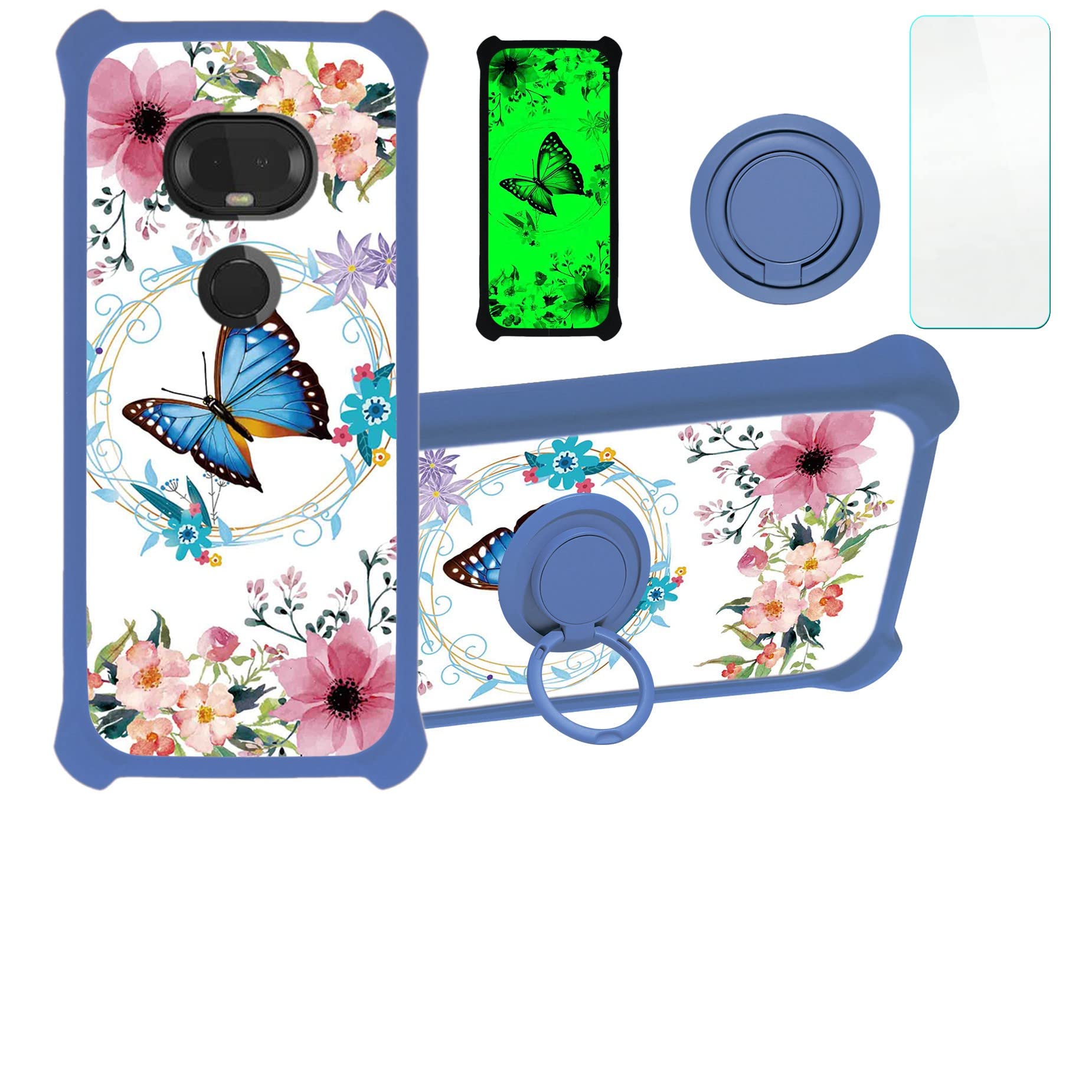 Revvlry+ Plus Case Compatible With Motorola Moto G7/G7+Plus Case T Mobile Revvlry+ Plus Phone Case Cover [With Tempered Glass Sc