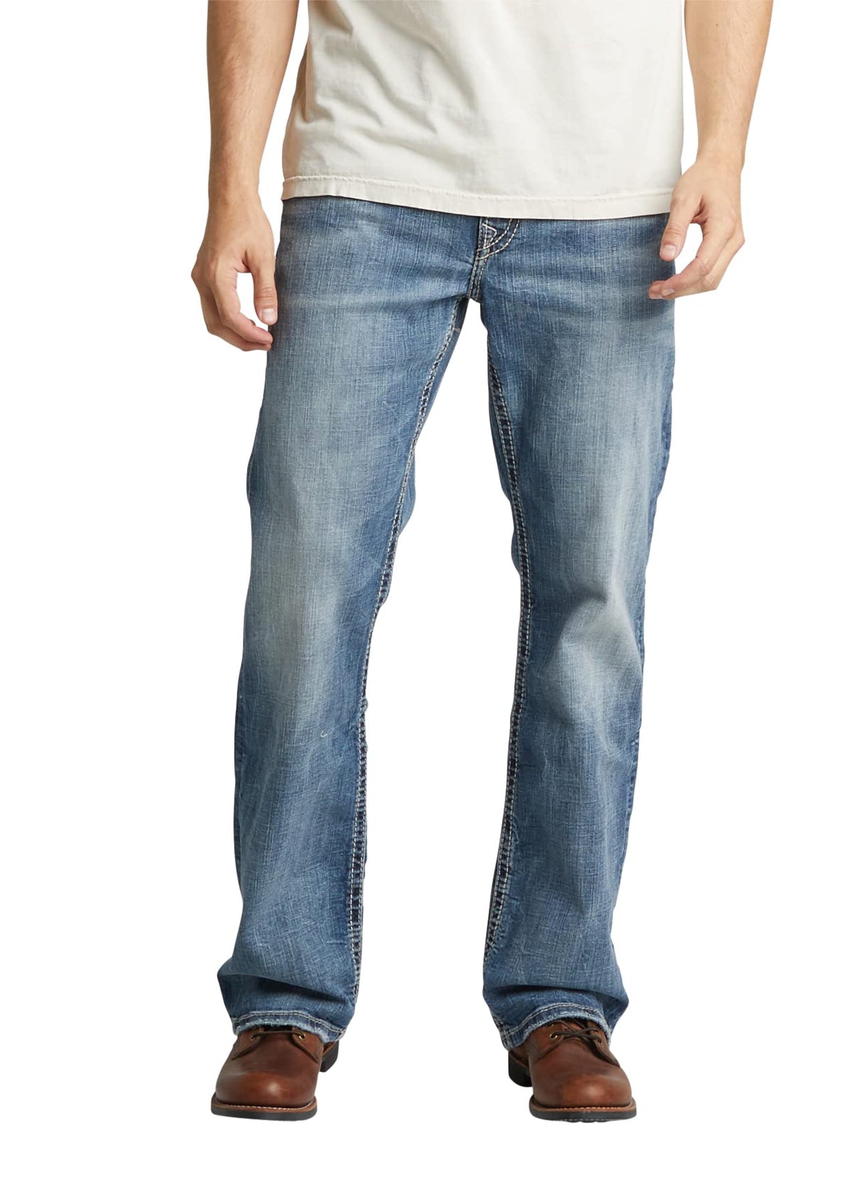 Silver Jeans Co Mens Craig Easy Fit Bootcut Jean, Medium Indigo Lds260, 36W X 34L