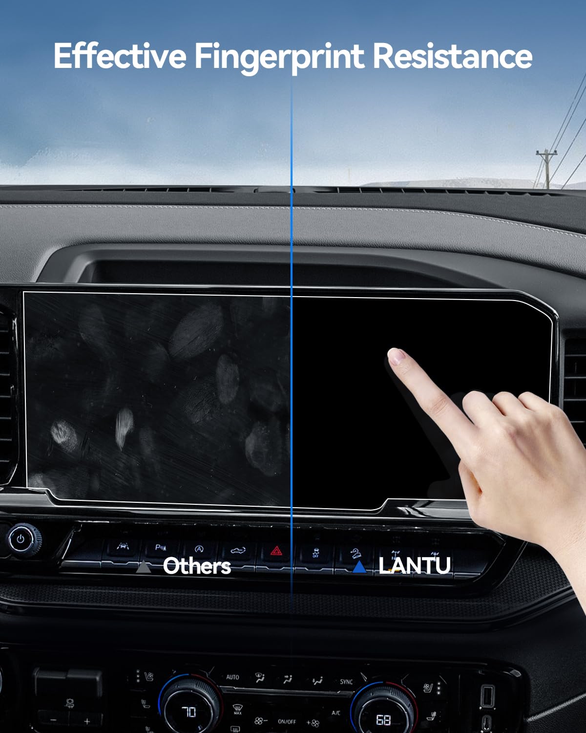 Lantu Matte Screen Protector For Silverado/Sierra Accessories Tempered Glass Anti Glare Film Fits 2022 2024 Chevy Silverado/Gmc