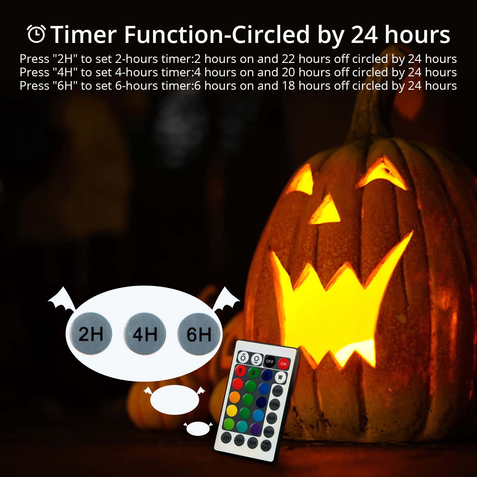 Solled 6 Pack Pumpkin Lights With Remote And Timer   Halloween Pumpkin Lights Color Changing Jack O Lantern Lights Battery Opera