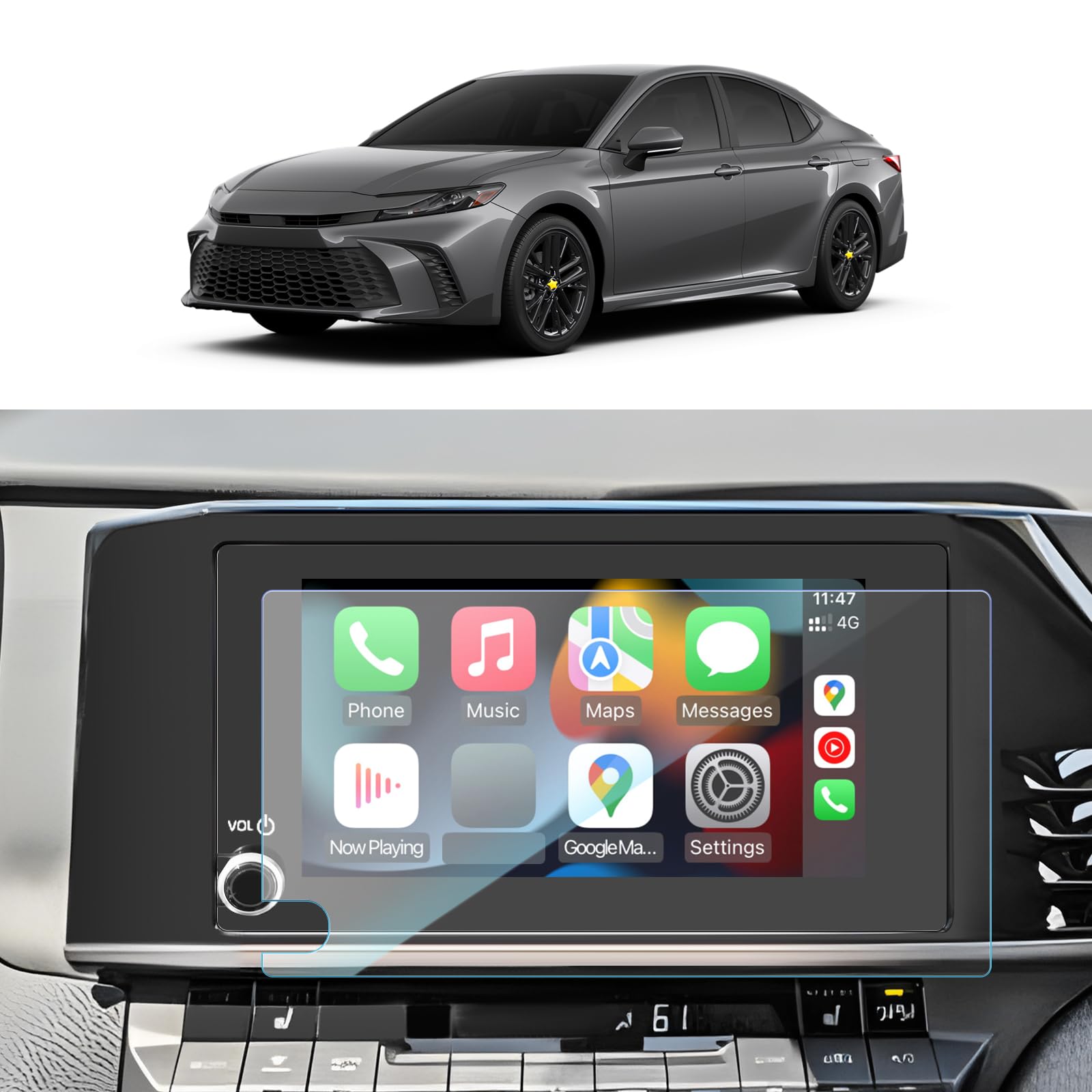 Sktu For 2025 Toyota Camry Screen Protector 8 Inch For 2025 Toyota Camry Le/Se 8 Inch Navigation Display 2025 Camry Accessories 2025 Camry Xv80 Tempered Glass 9H Hardness Hd Clear