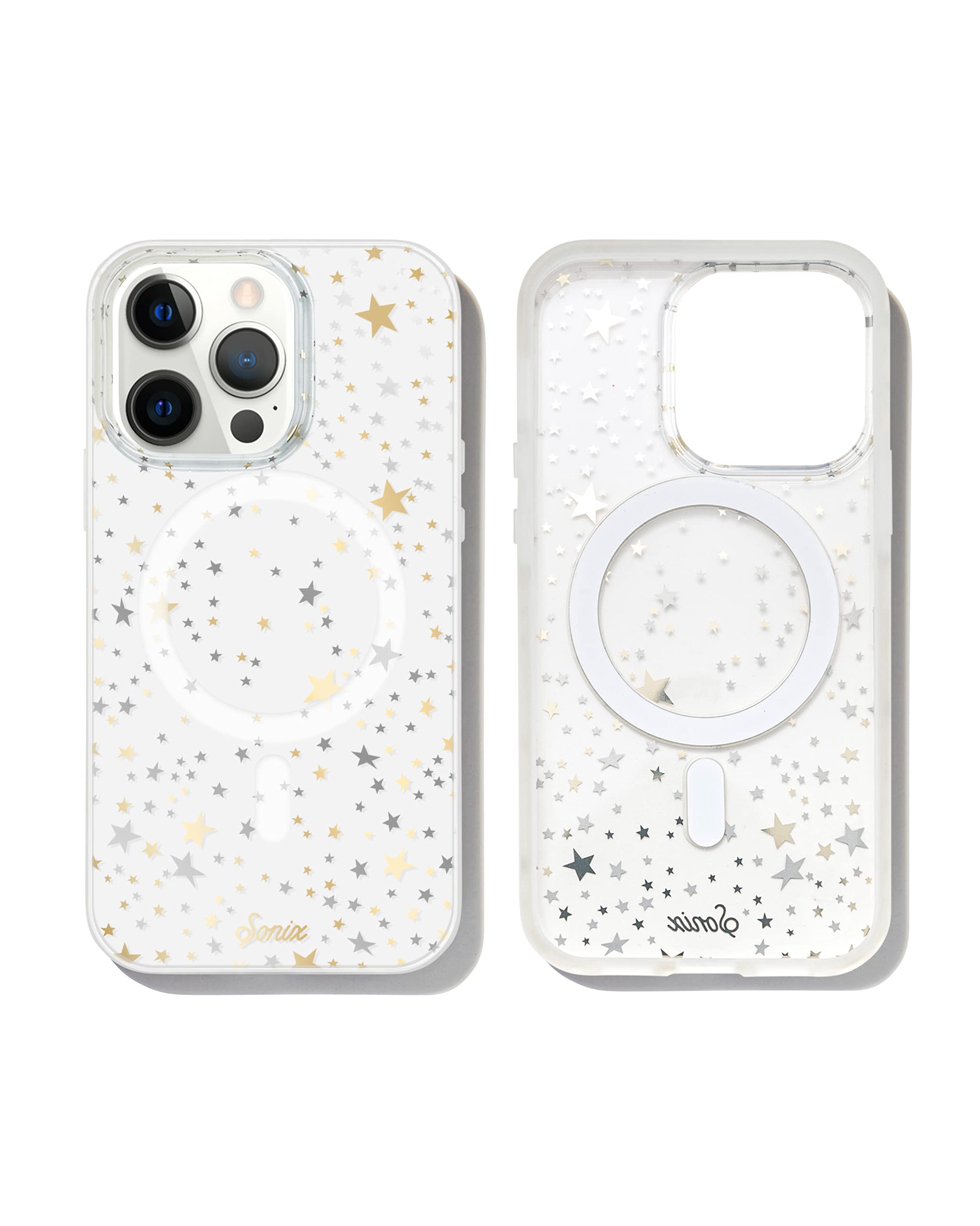 Sonix Phone Case for iPhone 13 Pro Max / 12 Pro Max | Compatible with MagSafe | 10ft Drop Tested | Clear Case with Gold + Silver