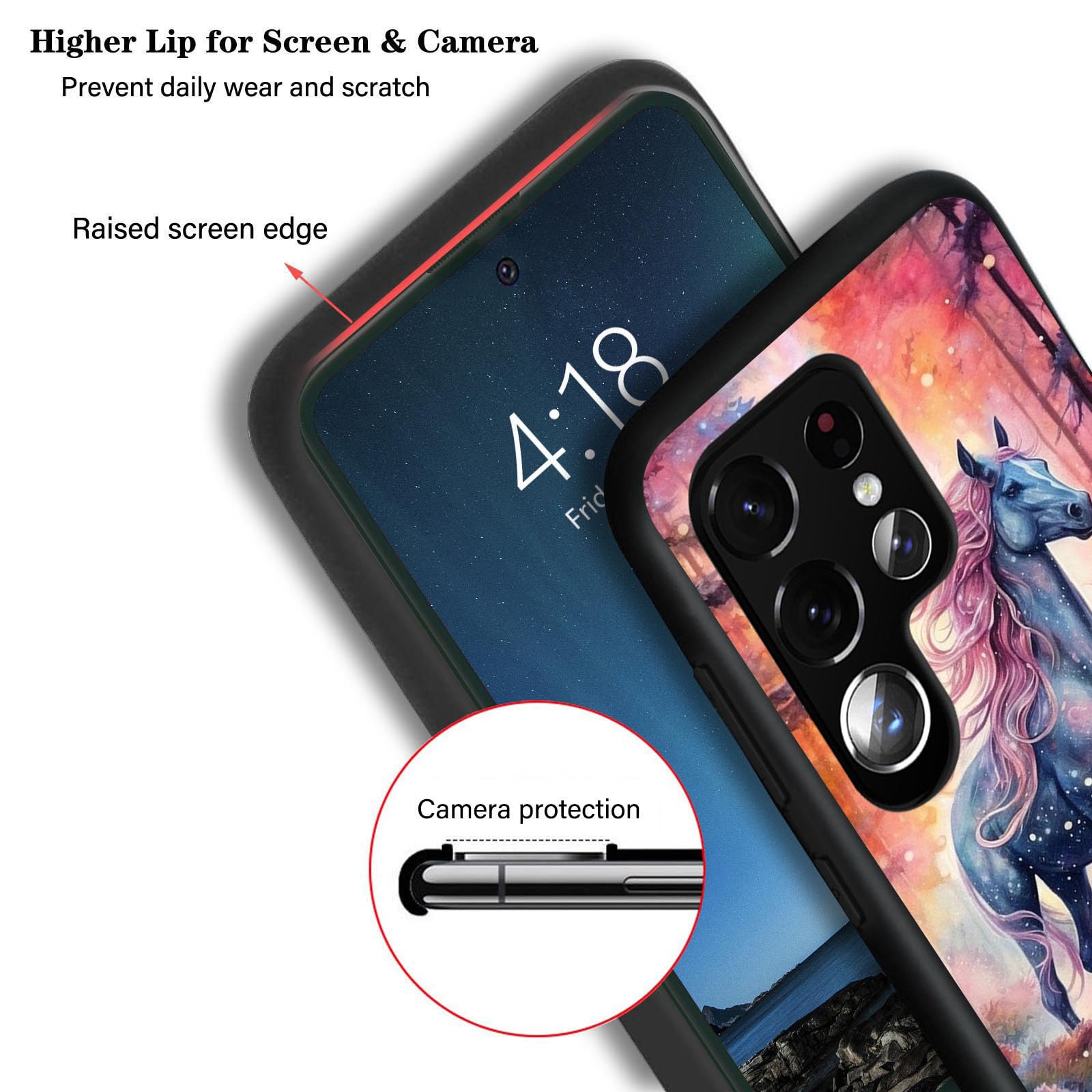 Dsrgrgfdj Designed For Galaxy S25 Ultra Case 6.9 Inch,Ultra-Thin Silicone Anti-Scratch And Shock-Proof Bumper Cover - Horse