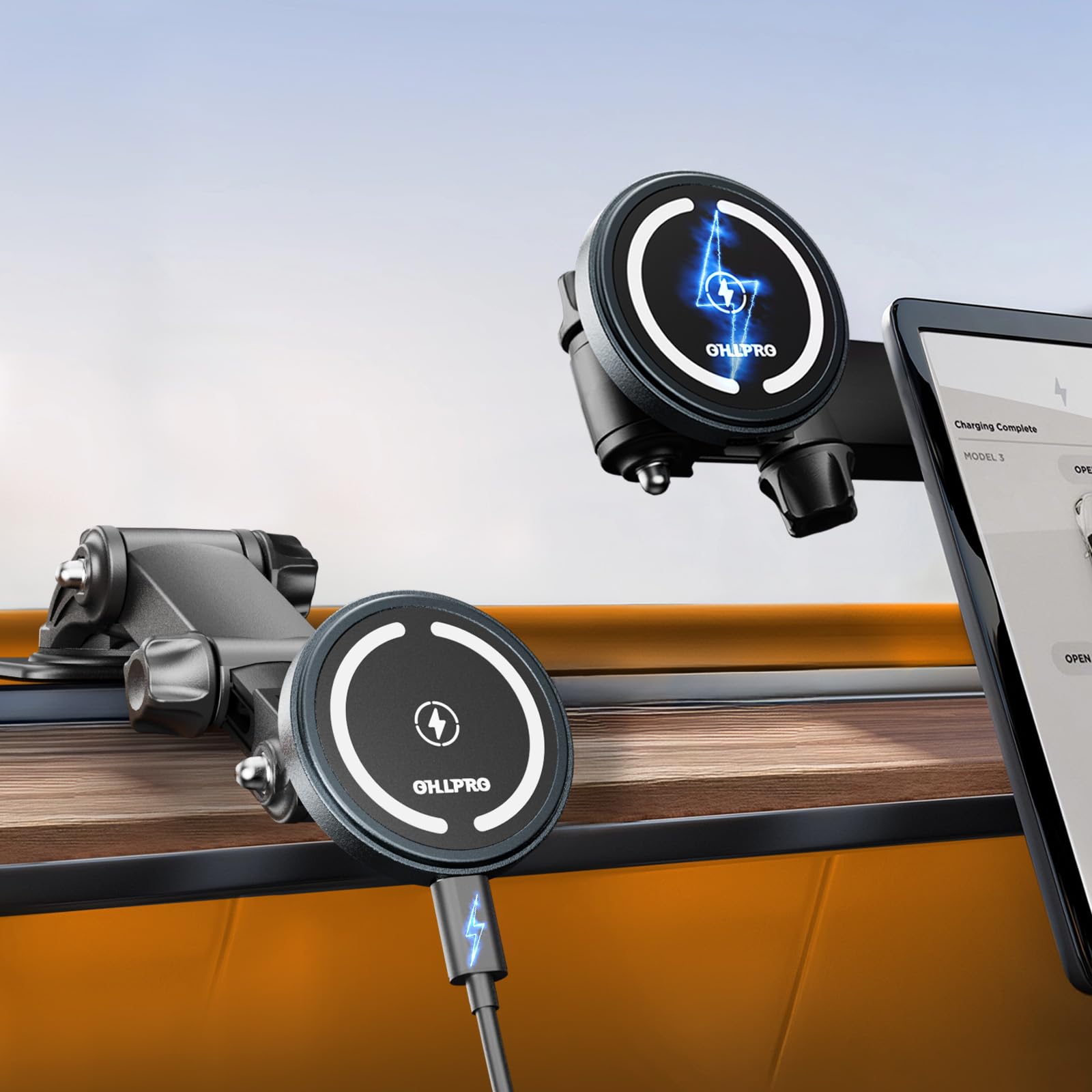 Ohlpro For Magsafe Car Charger Mount For Iphone 16 15 14 13 Pro Max, 15W Fast Charging Phone Holder, Magnetic Car Accessories, 3