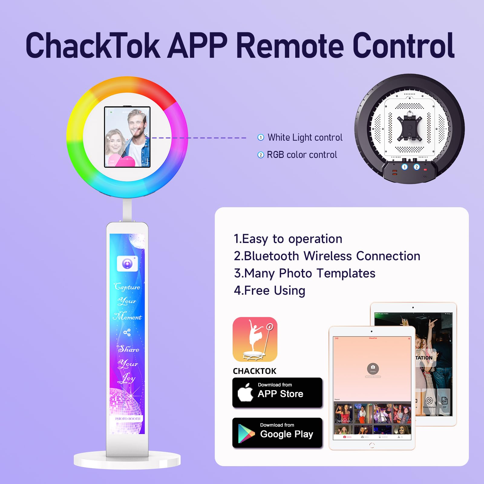 Sioxcfz Portable Photo Booth Shell Stand For Ipad 10.2'' 10.9'' 11'' 12.9 Selfie Digital Photobooth Machine With Software App Co