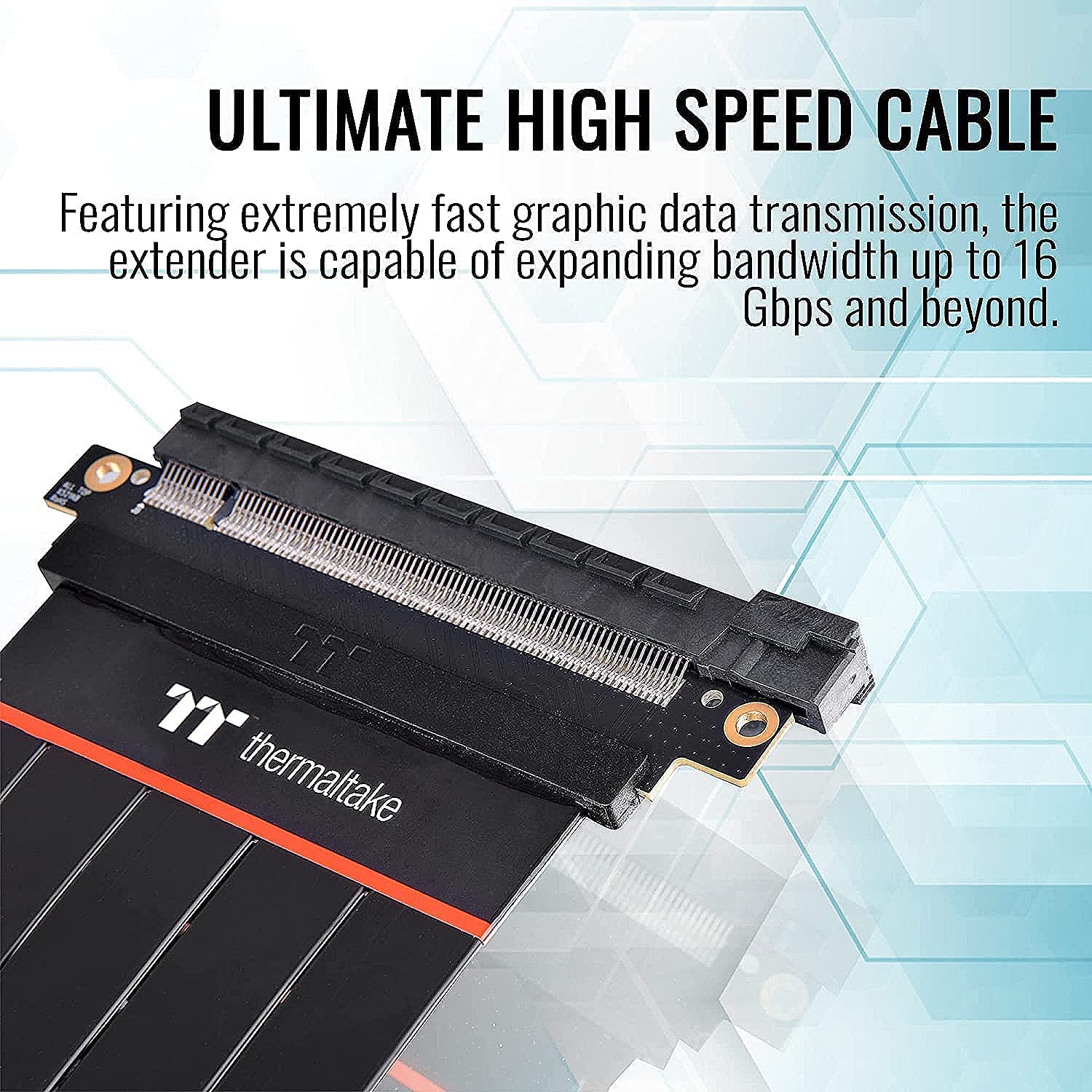 Thermaltake Tt Premium Pci-E 4.0 High Speed Flexible Extender Riser Cable 300Mm Ac-058-Co1Otn-C1