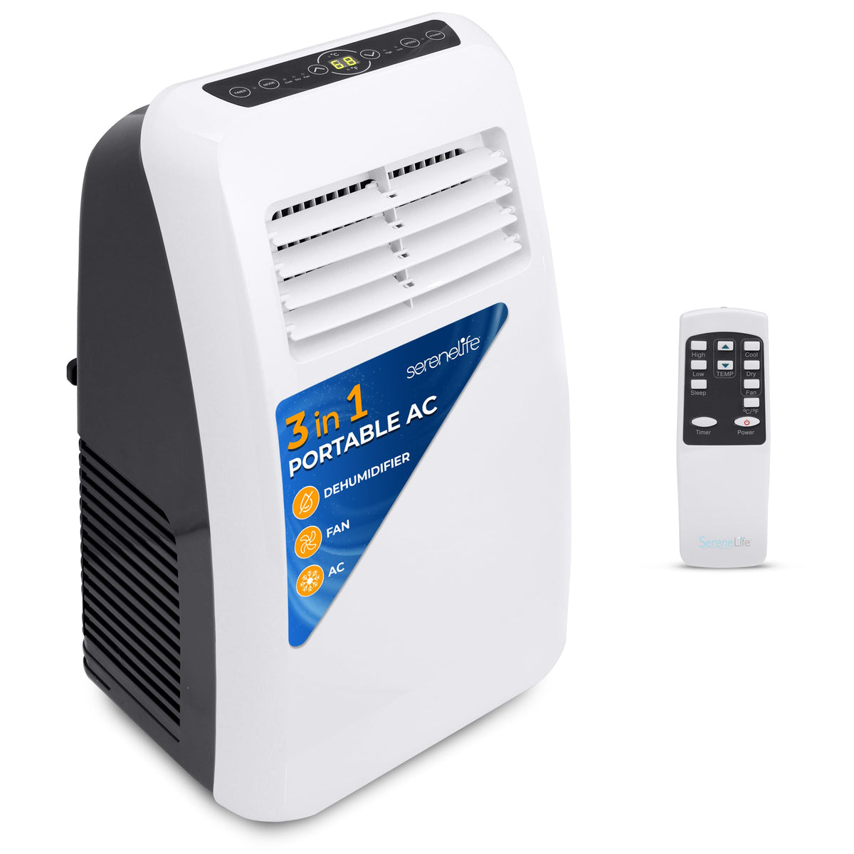 3 In 1 Portable Air Conditioner With Built In Dehumidifier Function,Fan Mode, Remote Control, Complete Window Mount Exhaust Kit