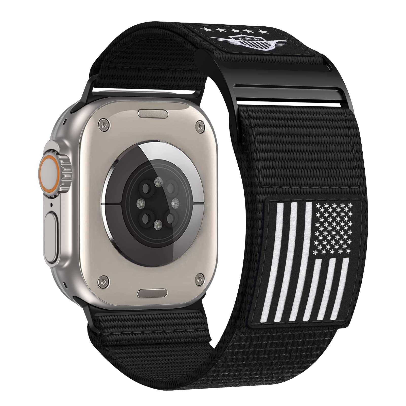 Rugged Nylon Band Compatible With Apple Watch Band 49Mm 45Mm 44Mm 42Mm,Soft Sport Loop Adjustable Wristbands Replacement Strap F