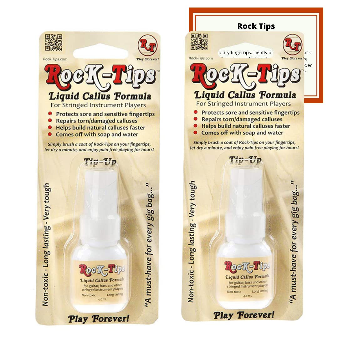 Rocktips  Liquid Callus Formula  2 Pack  For Guitar, Bass, & Stringed Instrument Players | Finger Tips Protectors For Guita