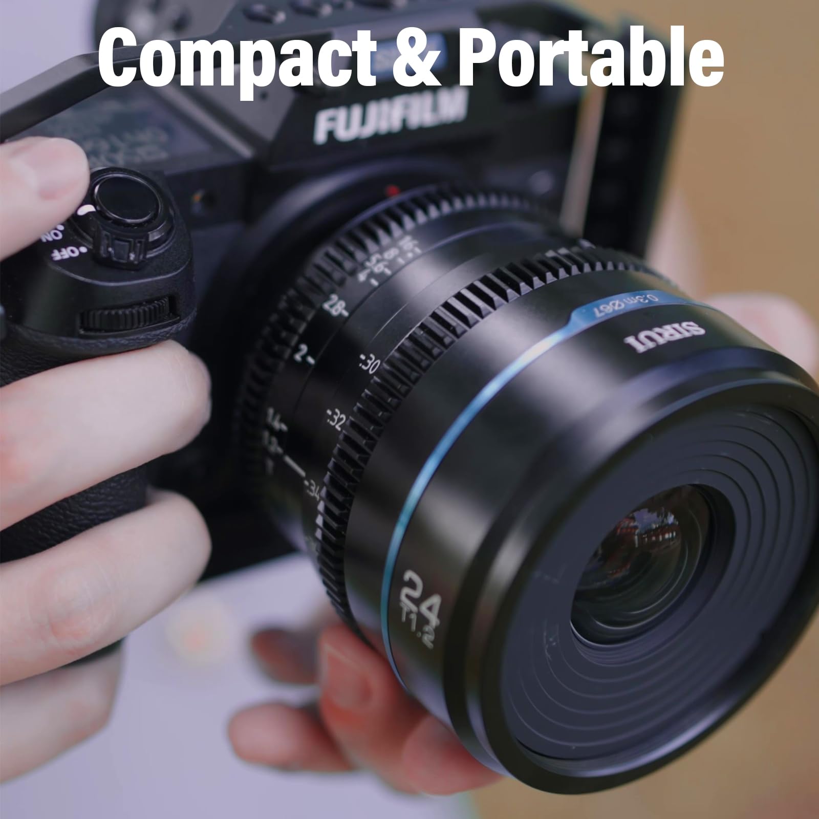 Sirui Night Walker 24Mm T1.2 S35 Cine Lens, Large Aperture Manual Focus Lens (Ms24E B, E Mount, Black)