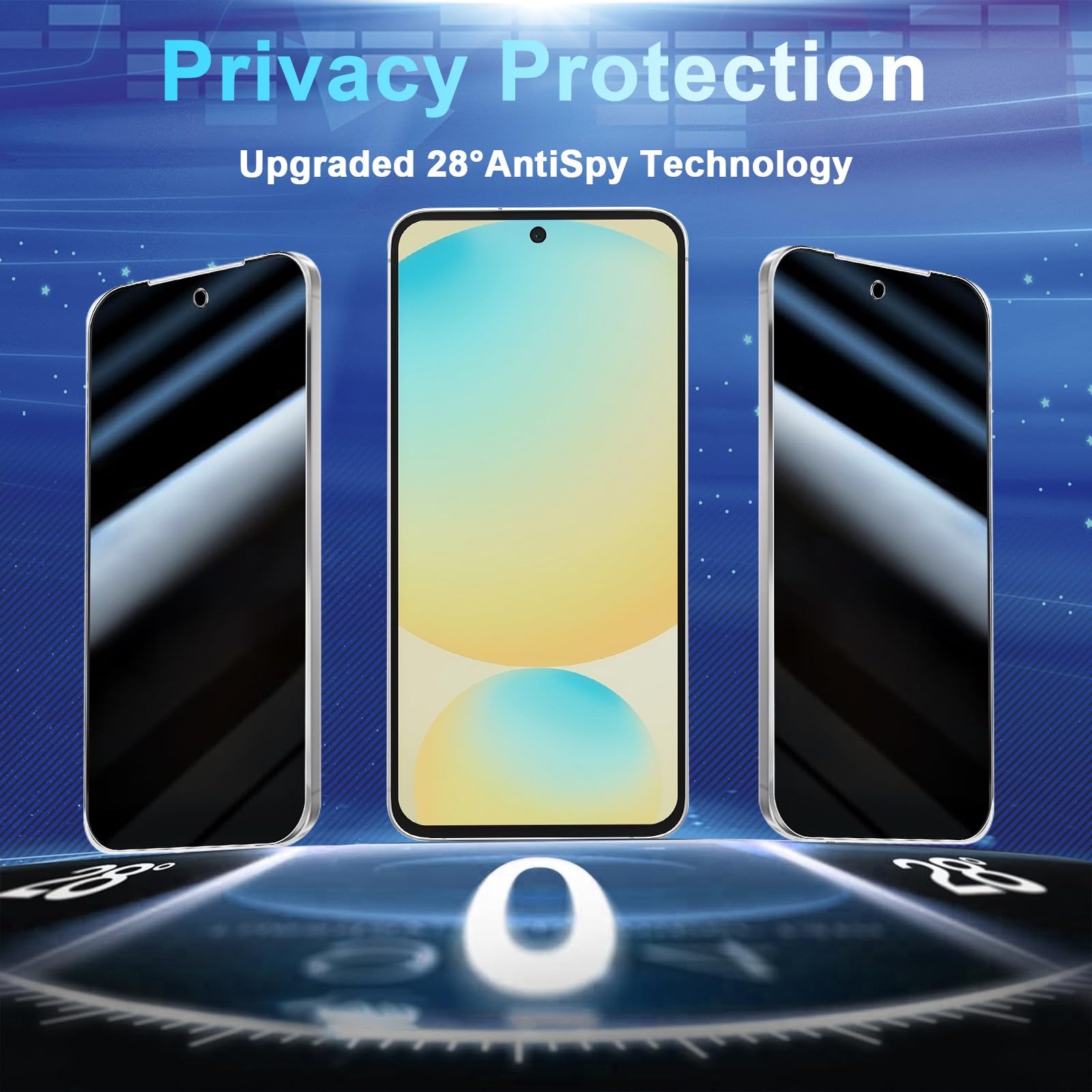 Cwqzguf 2+2 Pack Galaxy S24 Fe Privacy Screen Protector   2 Pack Privacy Film + 2 Pack Camera Lens Tempered Glass, High Clarity