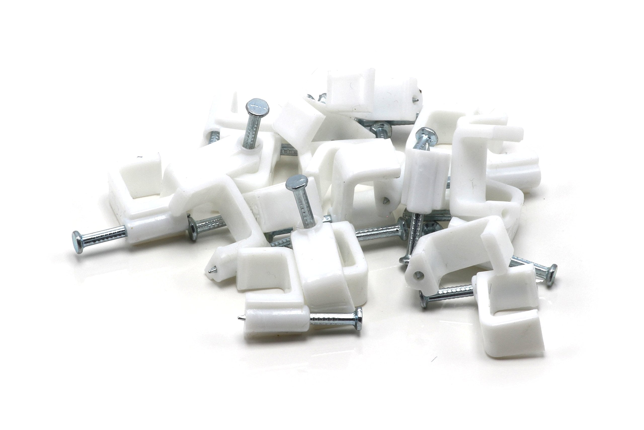 The Cimple Co   Dual, Twin, Or Siamese Coaxial Cable Clips, Cat6, Electrical Wire Cable Clip, 1/2 In Nail Clip And Fastener, Whi