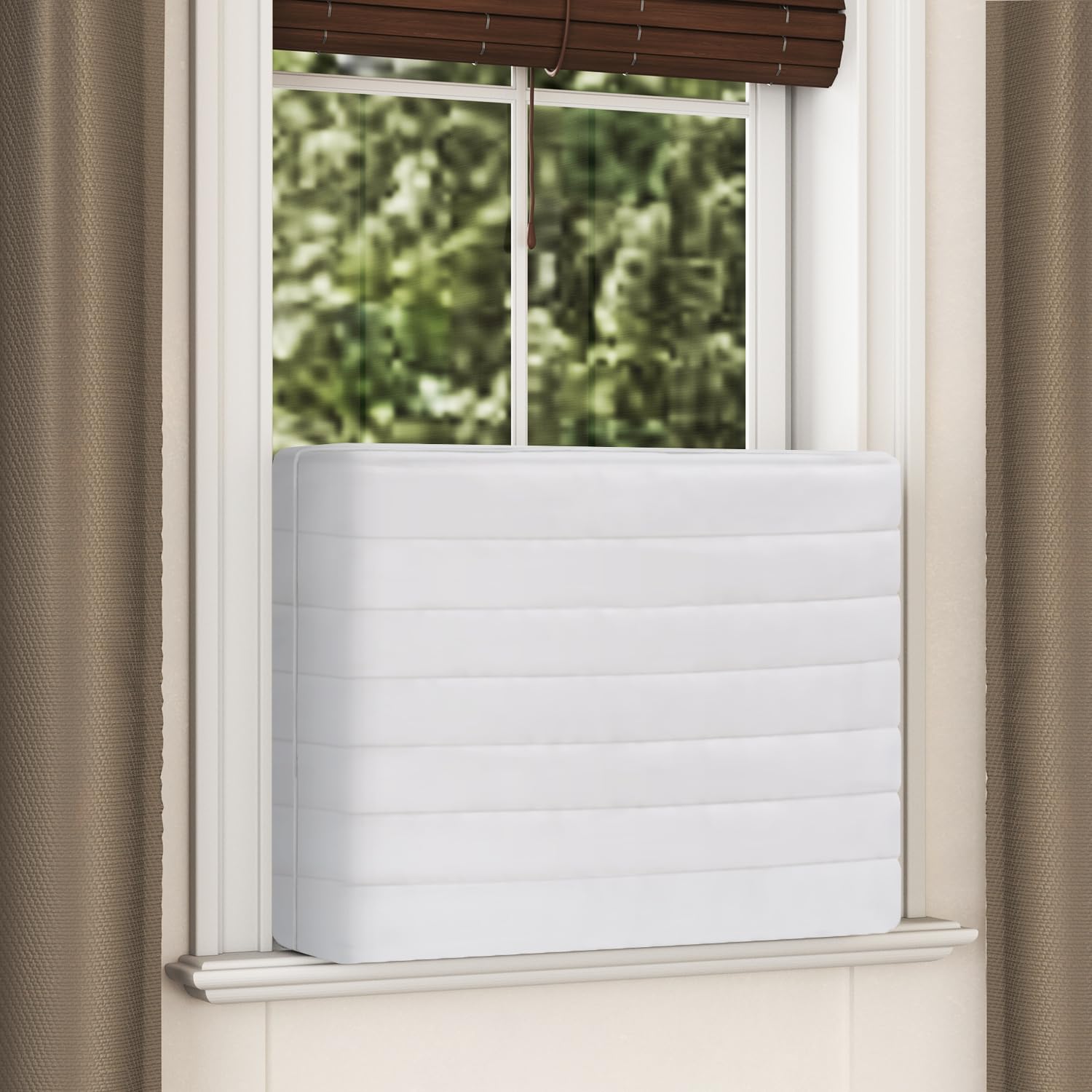 Air Conditioner Cover Indoor, Ac Covers For Inside Window Ac Unit Cover With Reinforced Elastic String, Double Insulation, 25X18