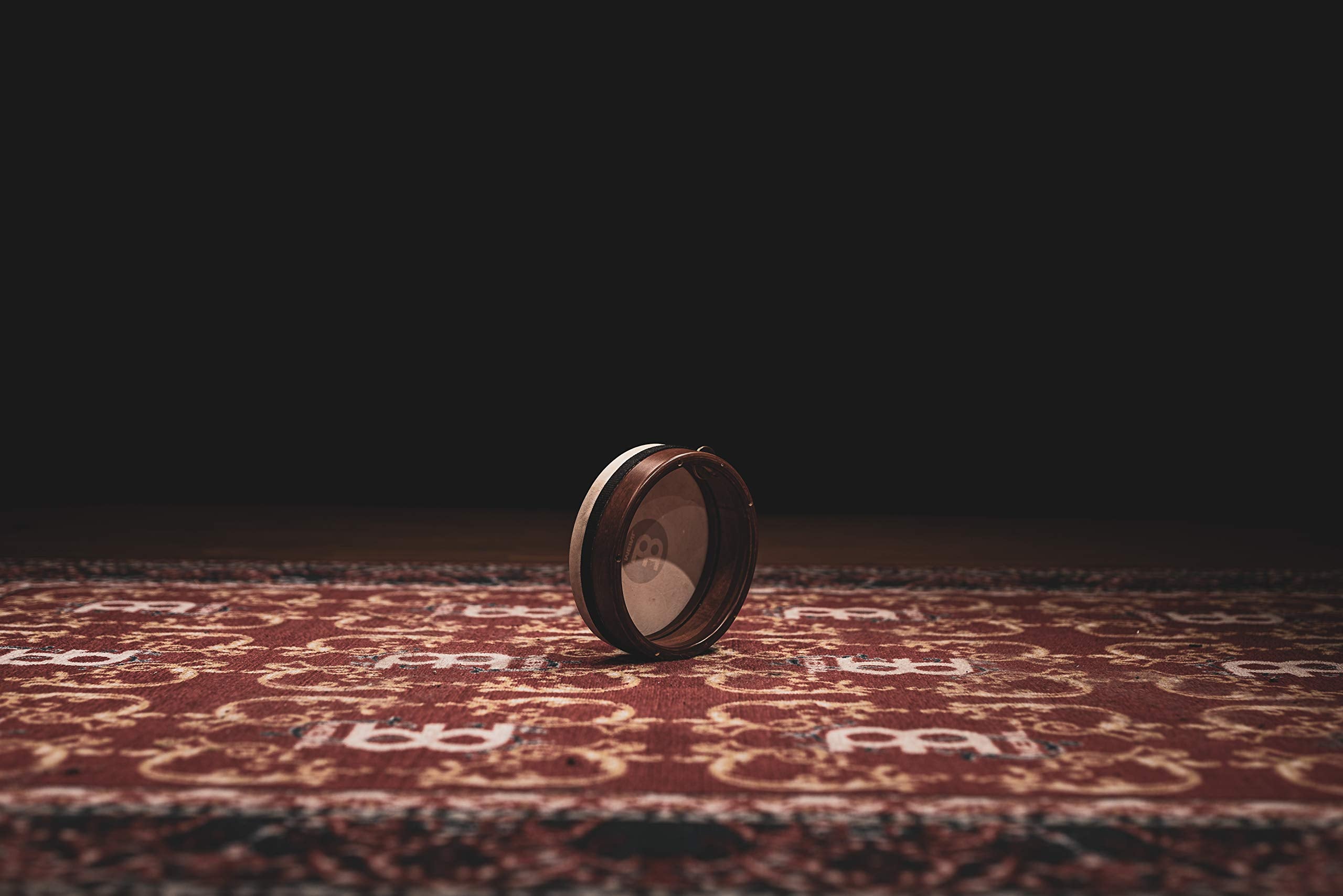 Meinl Percussion 7 1/2 Frame Drum With Set Of 3 Jingles, Kanjira-Not Made In China-Goat Skin Head, Antique Brown Finish, 2-Year