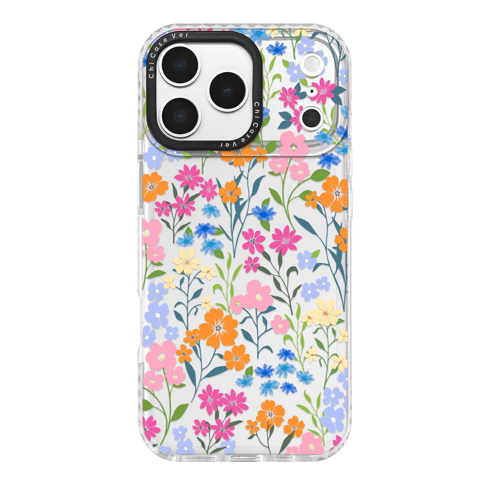ChiCaseVer for iPhone 17 Pro Max Case,Vibrant Colorful Garden Spring Floral Design Pattern Aesthetic,Military-Grade Drop Protect