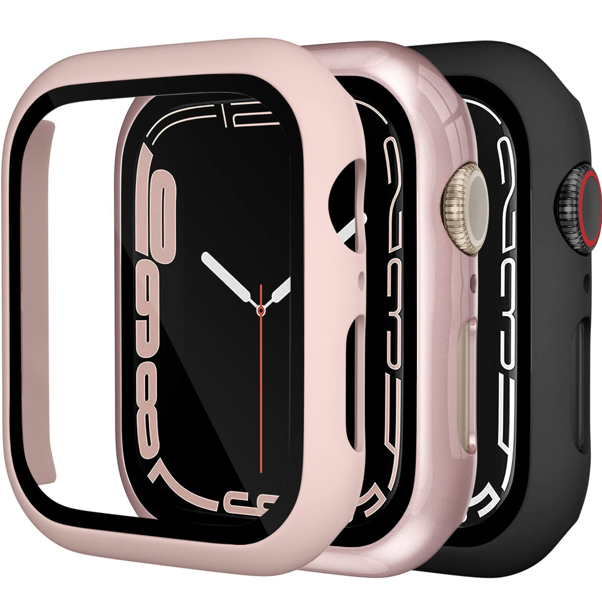 Charlam Compatible With Apple Watch Case 45Mm Serie 9 8 7 With Tempered Film Screen Protector,Shockproof Ultra Thin Hard Pc Bump