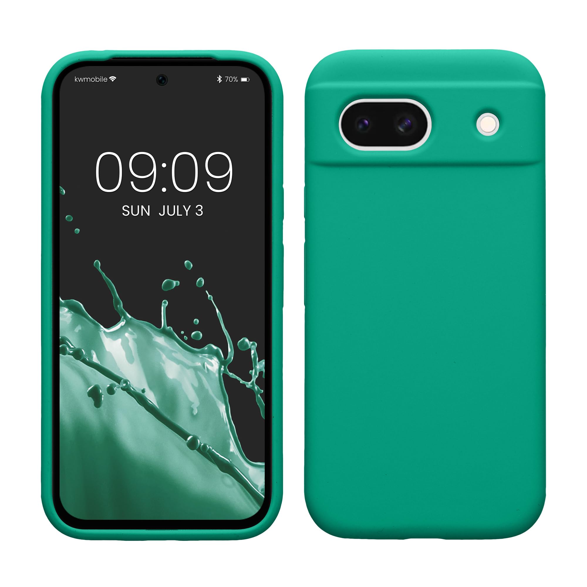 kwmobile Case Compatible with Google Pixel 8a Case - TPU Silicone Phone Cover with Soft Finish - Emerald Green