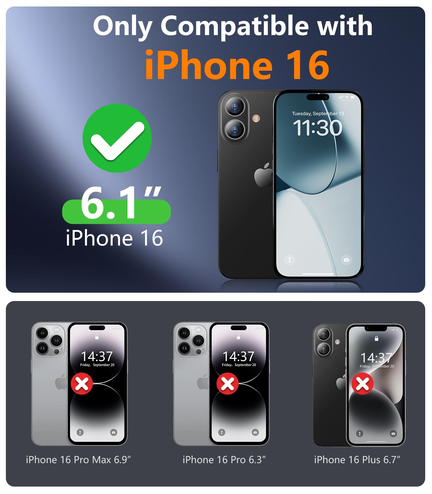 Temdan Designed For Iphone 16 Case Magnetic,[Compatible With Magsafe][Military Grade Drop Protection] Dropproof Heavy Duty Tough