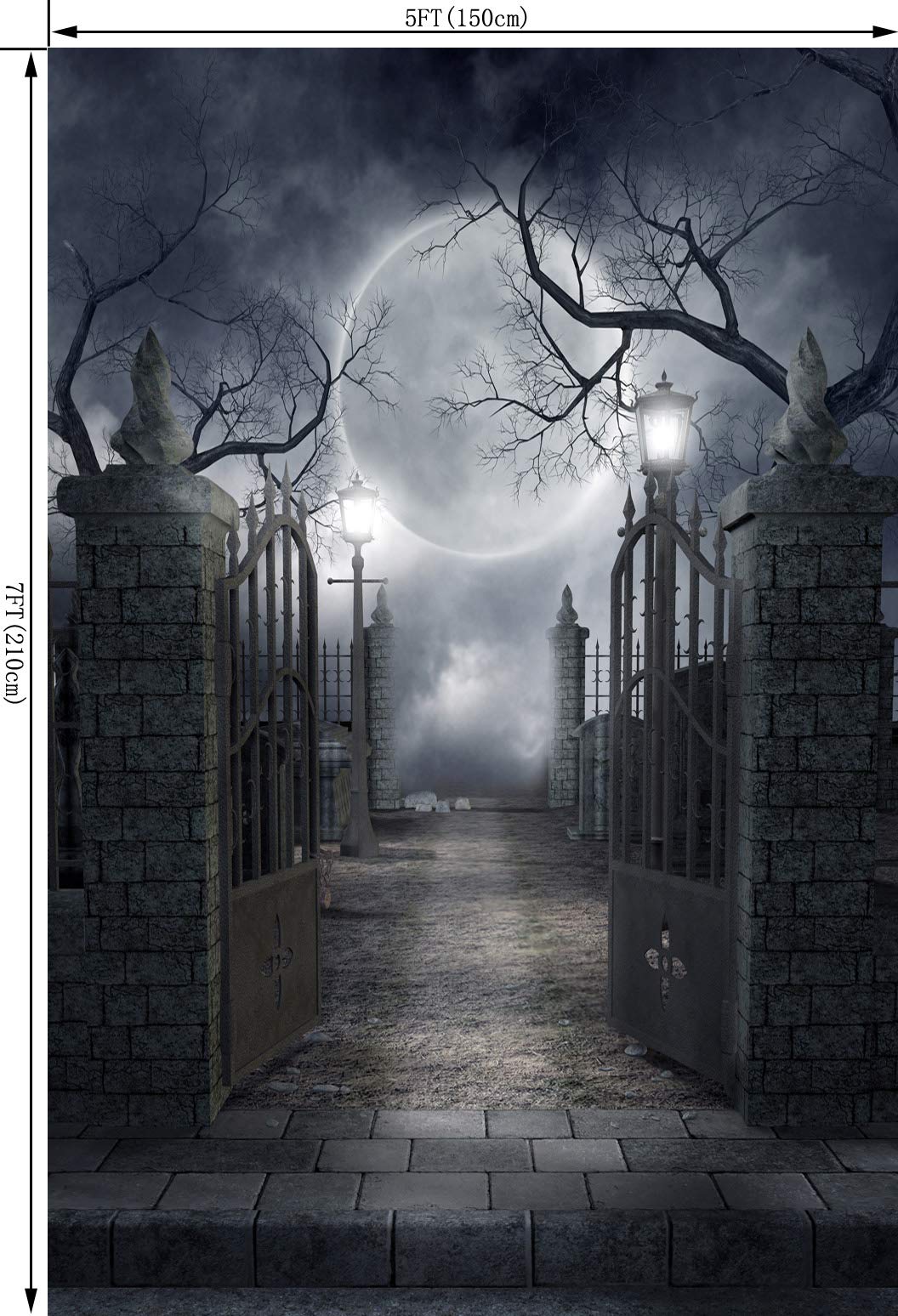 Ouyida 5X7Ft Halloween Theme Pictorial Cloth Customized Photography Backdrop Background Studio Prop Tp17A