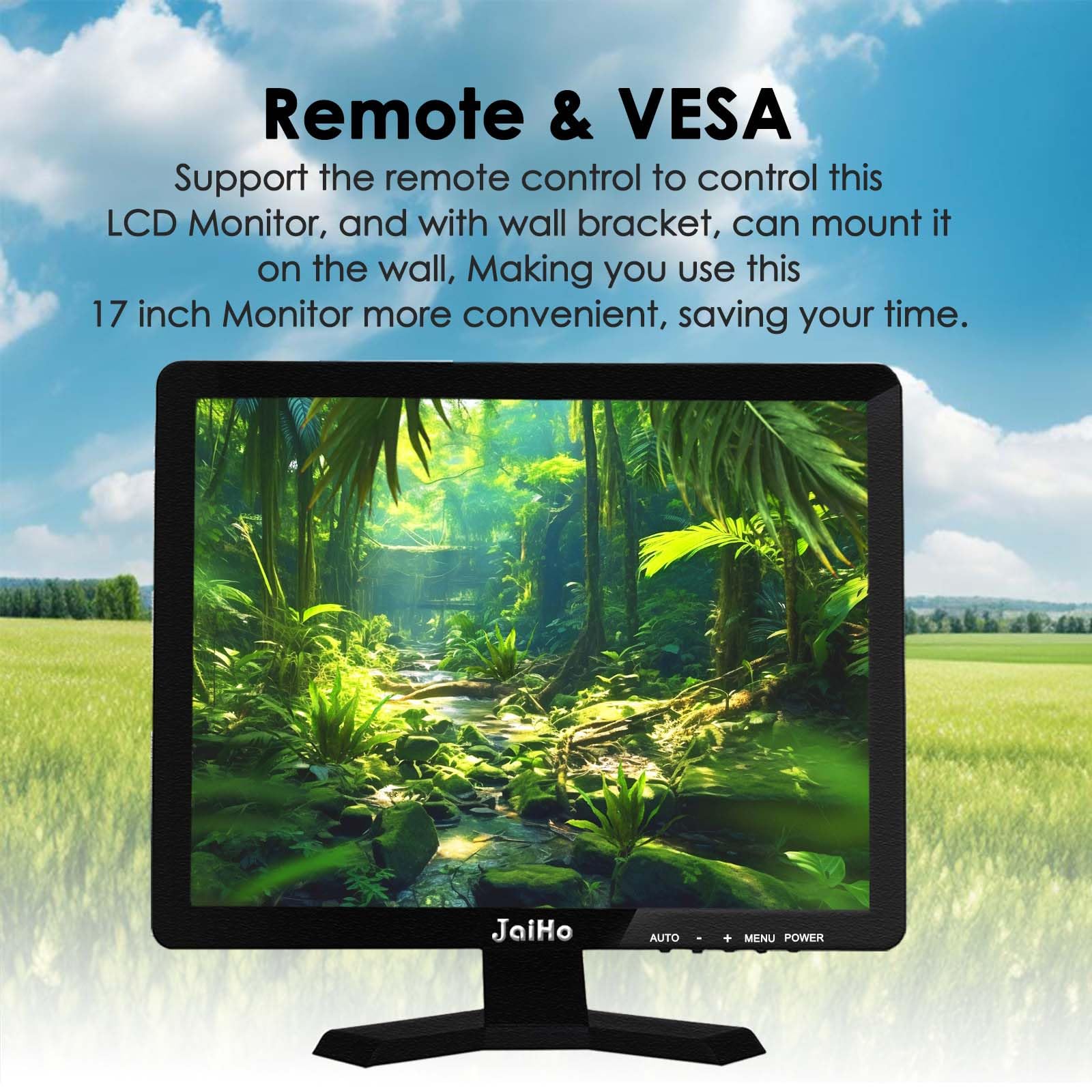 JaiHo 17 Inch PC Monitor 1280x1024 HDMI VGA BNC AV USB ABS Black