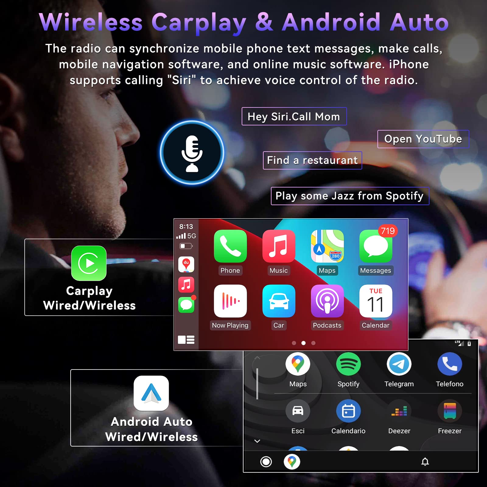 2+64G Android Car Stereo For Hyundai Elantra 2014 2015 2016 With Apple Carplay Android Auto Mirror Link 9 Inch Touchscreen Radio