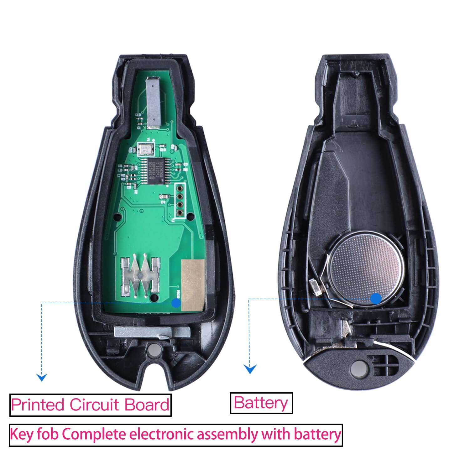 2 X Key Fobs Replacement Keyless Entry Remote Control Fits For Dodge Grand Caravan/Chrysler Town And Country 2008-2018 (M3N5Wy78