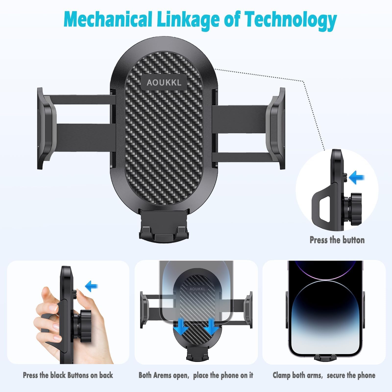 Aoukkl Car Phone Holder Fits For Chevy Silverado/Gmc Sierra 1500/2500/3500 Accessories 2022 2023 2024 2025(Only Fit For 13.4-Inc