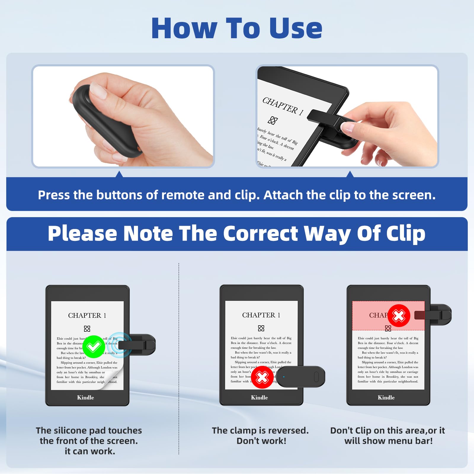 Datafy Page Turner For Kindle Remote Control Page Turner Clicker For Kindle Paperwhite Oasis Kobo Ereaders Reading Novels Kindle